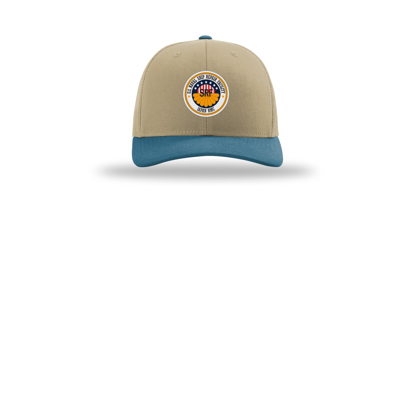 srf-jrmc-richardson-trucker-cap-embroidery-capfront-R112-khakikhakilegionblue-flat-front