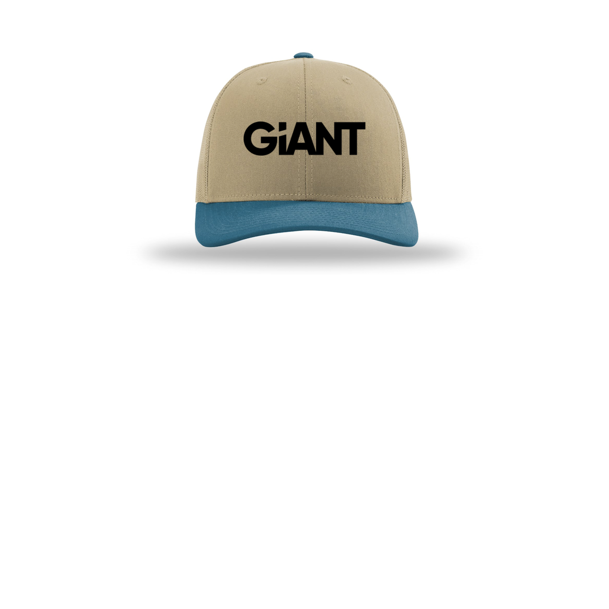 giantworldwide-richardson-trucker-cap-embroidery-capfront-R112-khakikhakilegionblue-flat-front