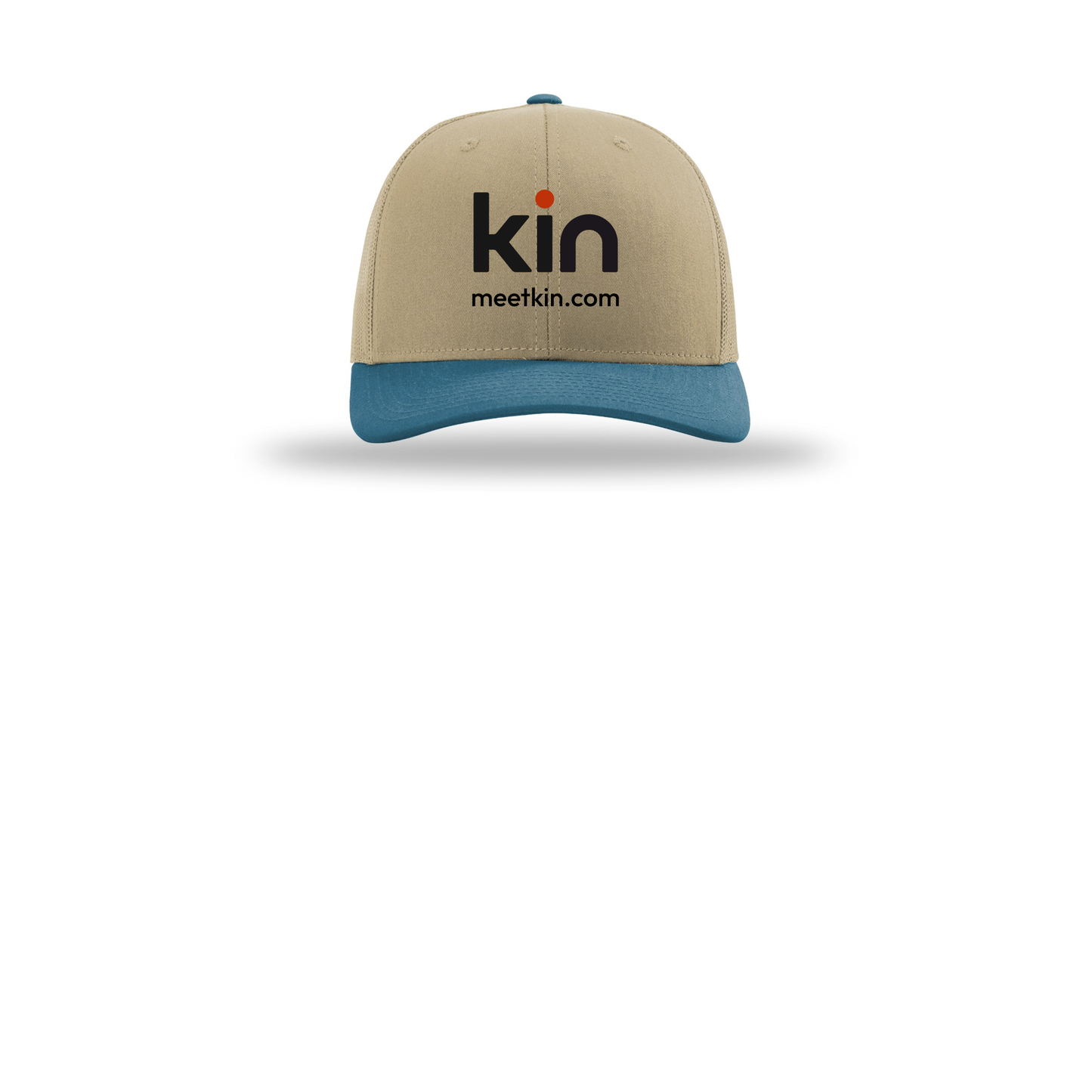 kin-richardson-trucker-cap-embroidery-capfront-R112-khakikhakilegionblue-flat-front
