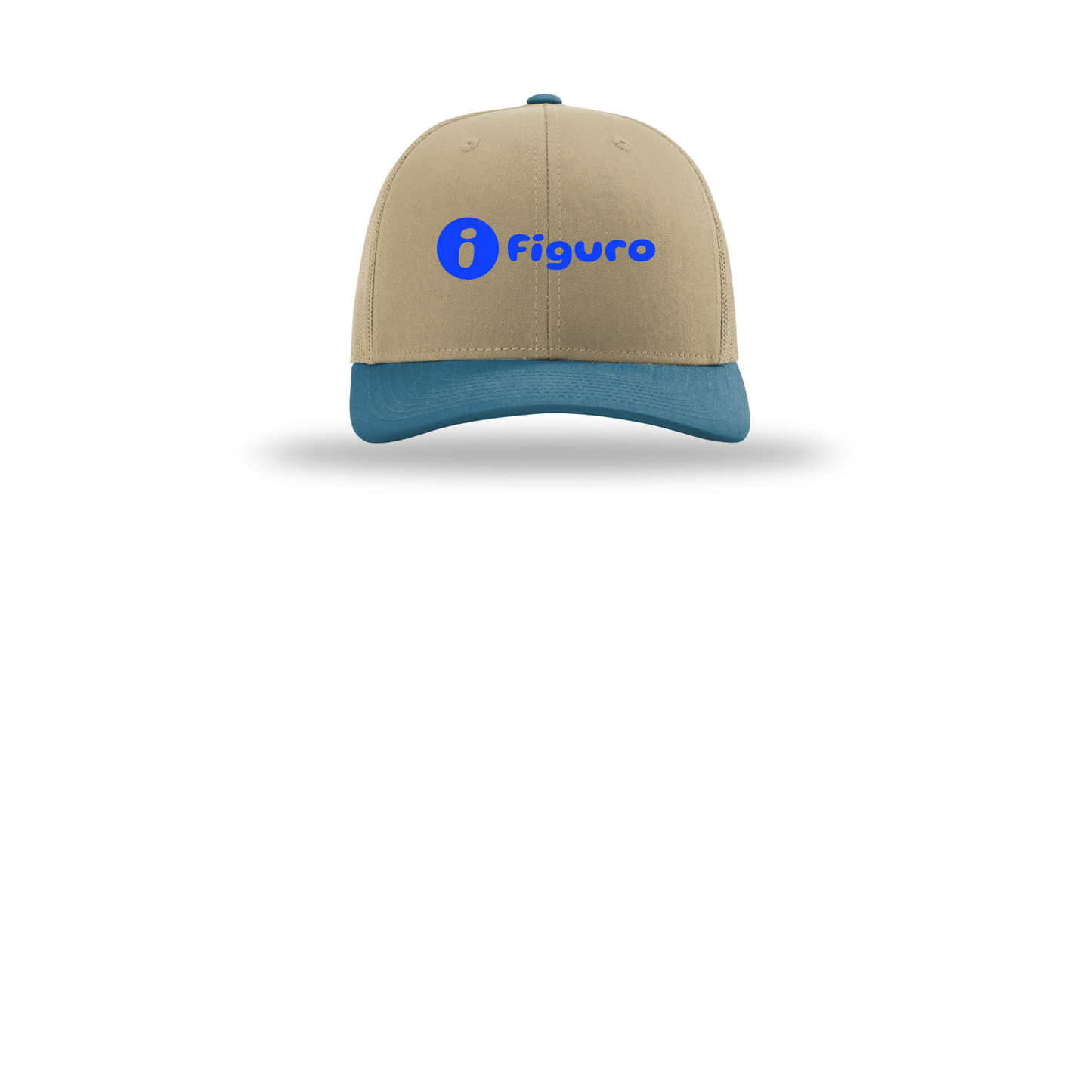 getfiguro-richardson-trucker-cap-embroidery-capfront-R112-khakikhakilegionblue-flat-front