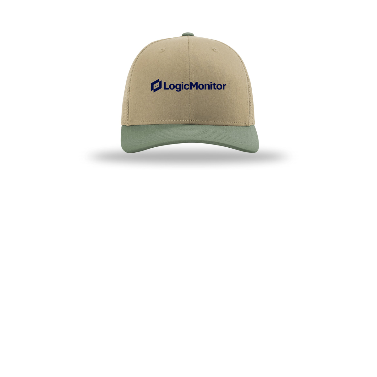 logicmonitor-richardson-trucker-cap-embroidery-capfront-R112-khakikhakiloden-flat-front