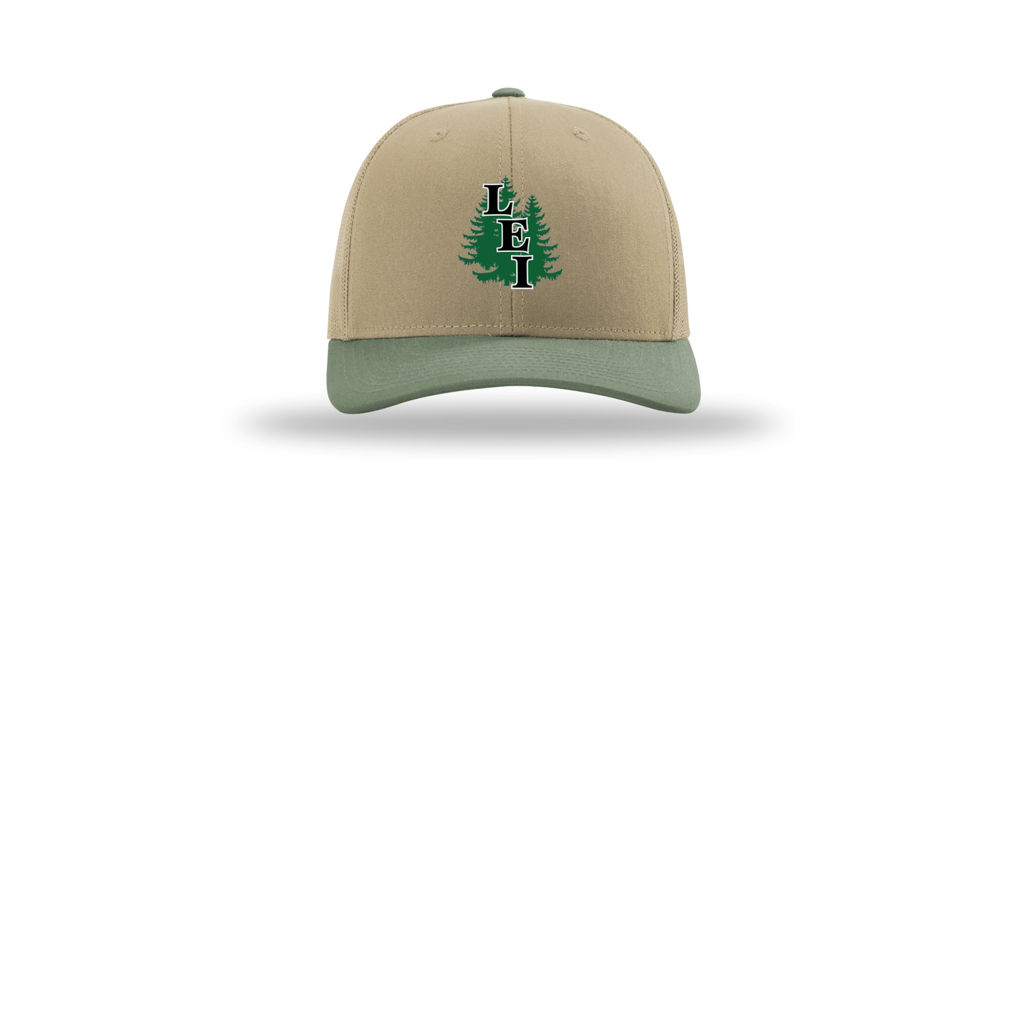 leisite-richardson-trucker-cap-embroidery-capfront-R112-khakikhakiloden-flat-front