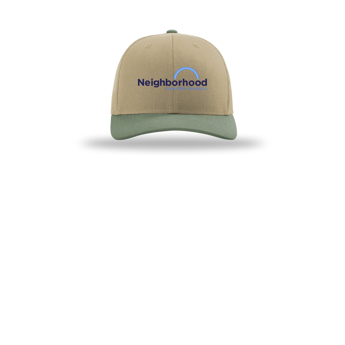 ncschools-richardson-trucker-cap-embroidery-capfront-R112-khakikhakiloden-flat-front