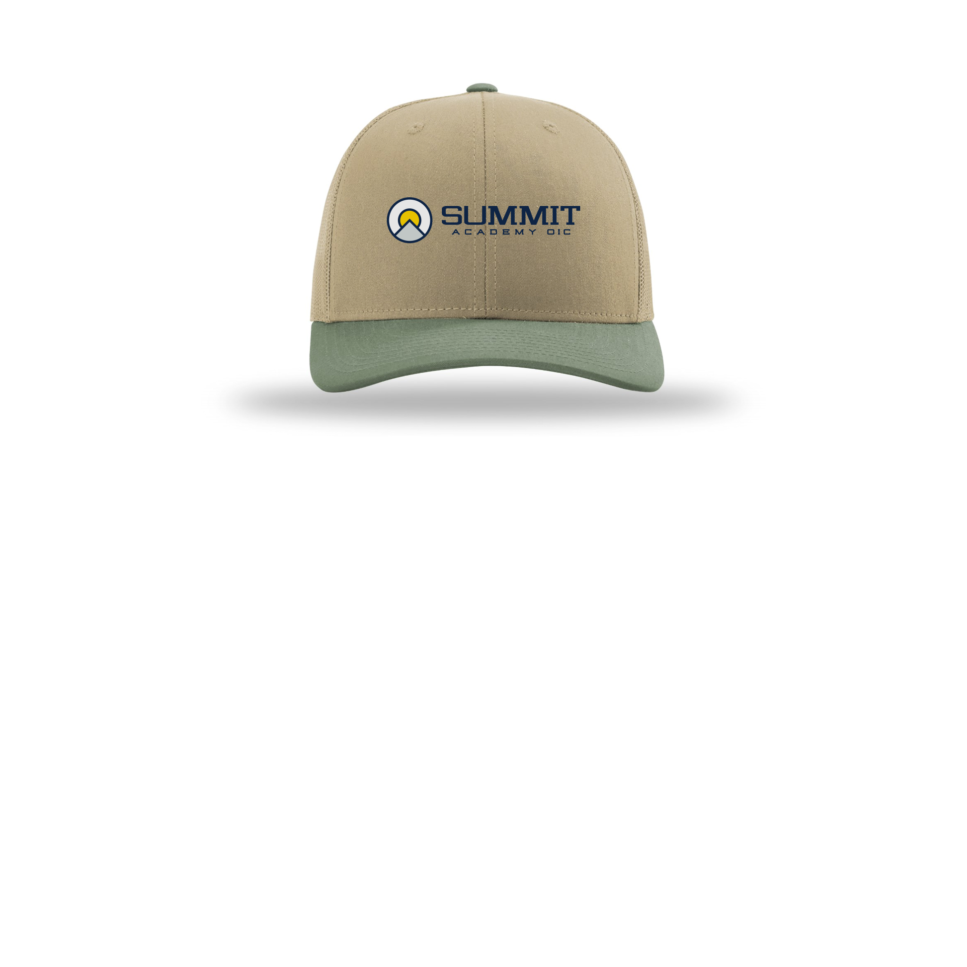 saoic-richardson-trucker-cap-embroidery-capfront-R112-khakikhakiloden-flat-front