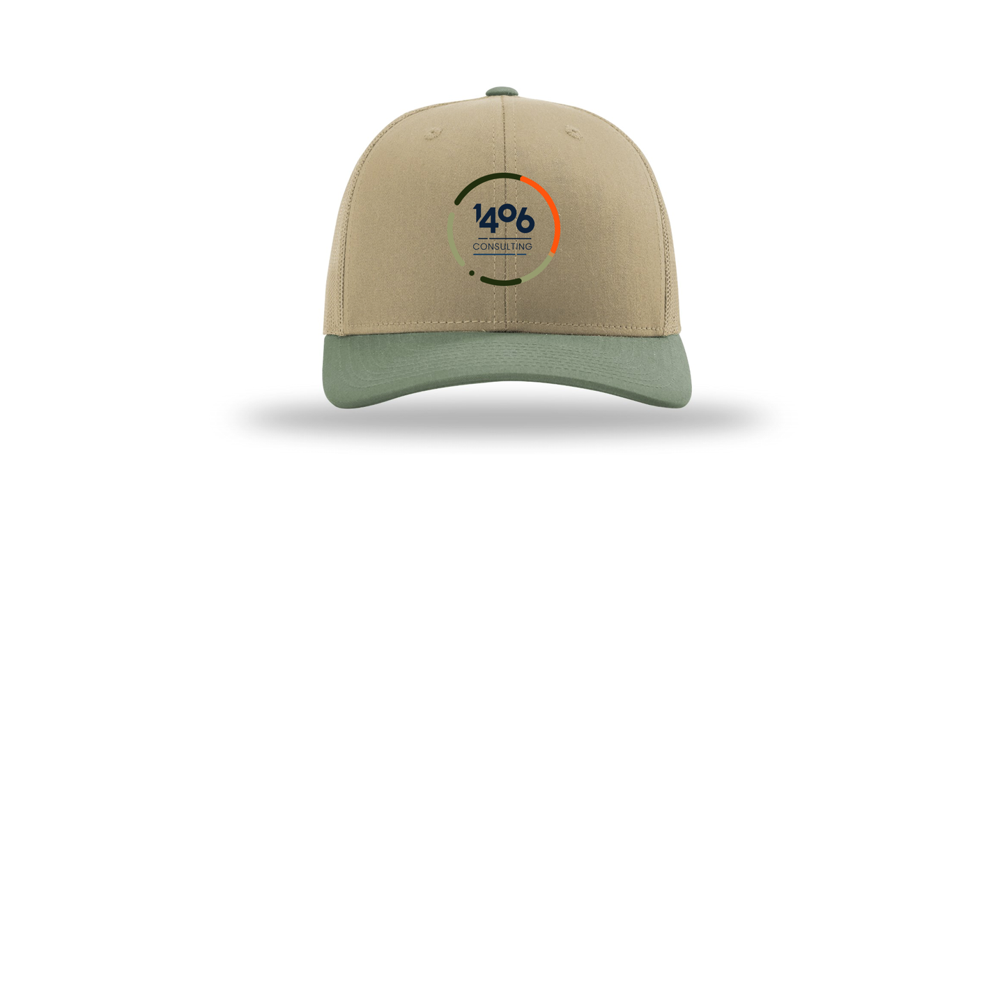 1406consulting-richardson-trucker-cap-embroidery-capfront-R112-khakikhakiloden-flat-front