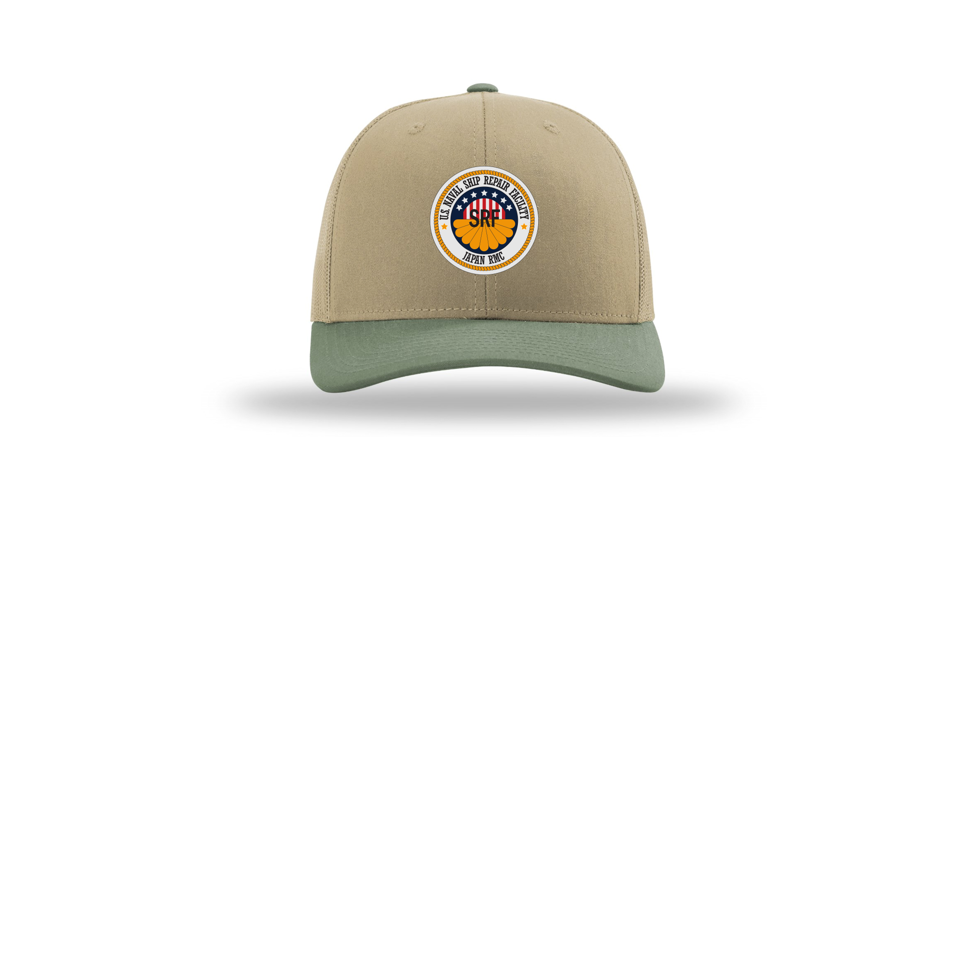 srf-jrmc-richardson-trucker-cap-embroidery-capfront-R112-khakikhakiloden-flat-front