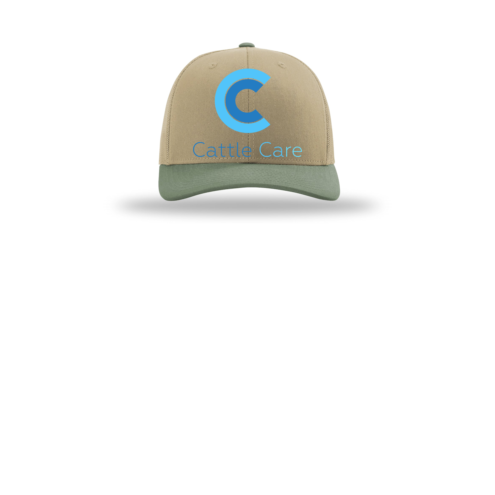 cattle-care-richardson-trucker-cap-embroidery-capfront-R112-khakikhakiloden-flat-front
