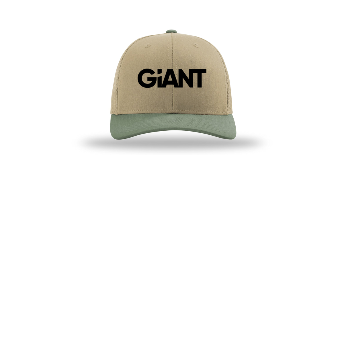 giantworldwide-richardson-trucker-cap-embroidery-capfront-R112-khakikhakiloden-flat-front