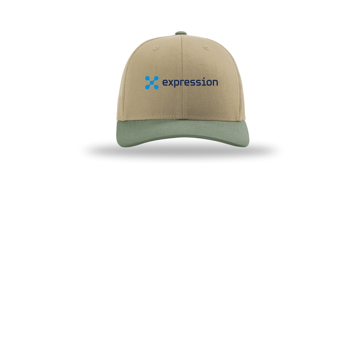 expr-richardson-trucker-cap-embroidery-capfront-R112-khakikhakiloden-flat-front