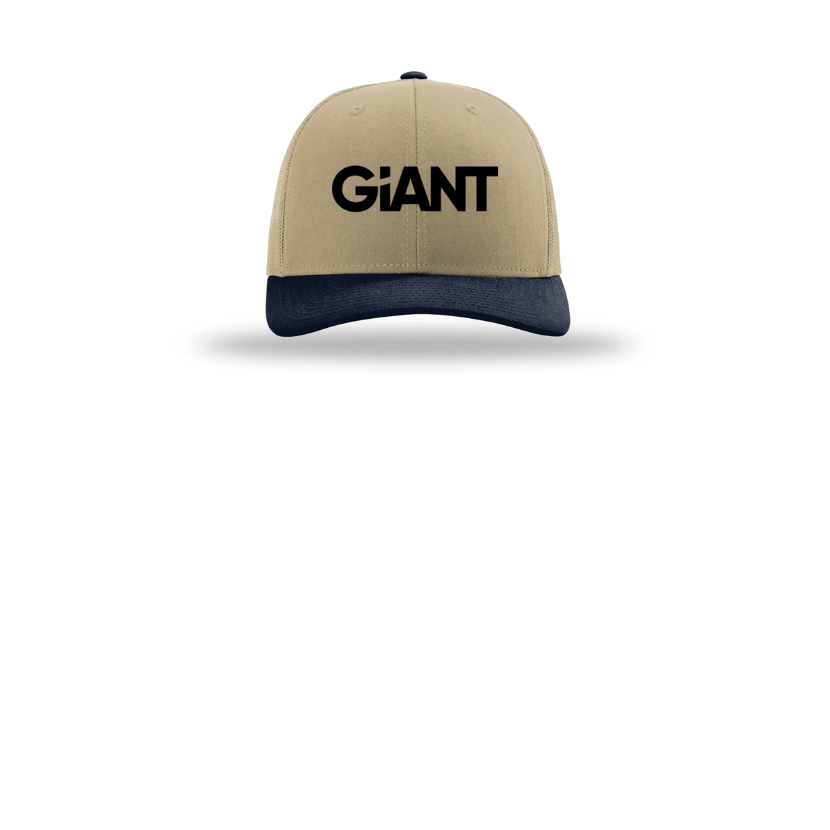 giantworldwide-richardson-trucker-cap-embroidery-capfront-R112-khakikhakinavy-flat-front
