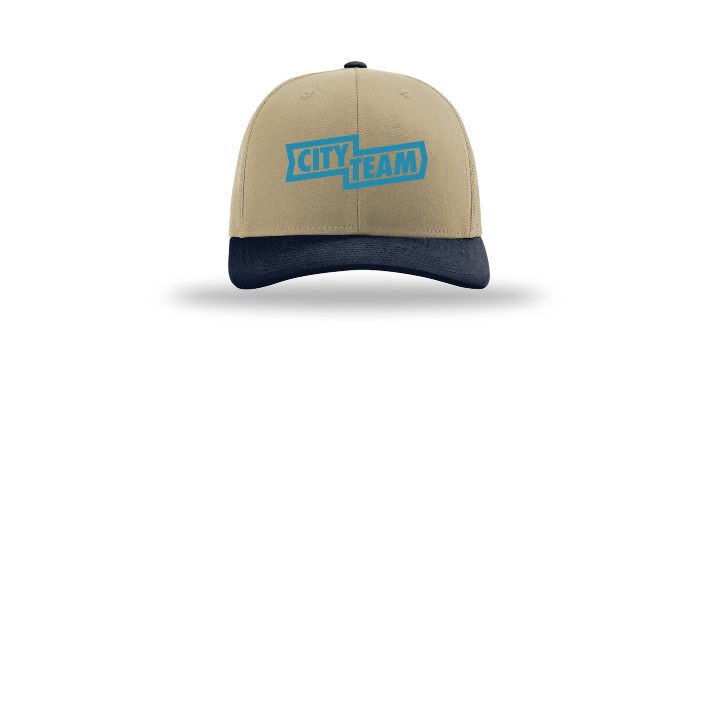cityteam-richardson-trucker-cap-embroidery-capfront-R112-khakikhakinavy-flat-front