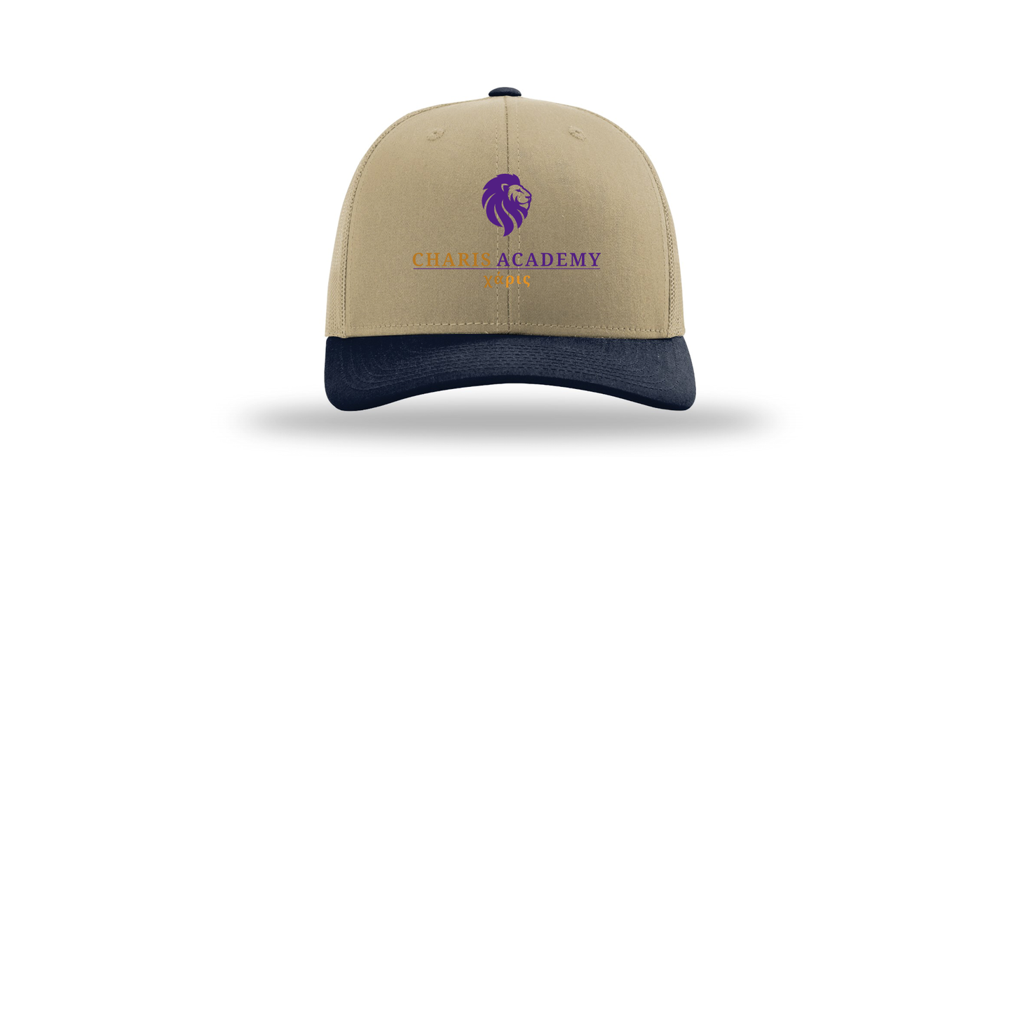 cahazleton-richardson-trucker-cap-embroidery-capfront-R112-khakikhakinavy-flat-front