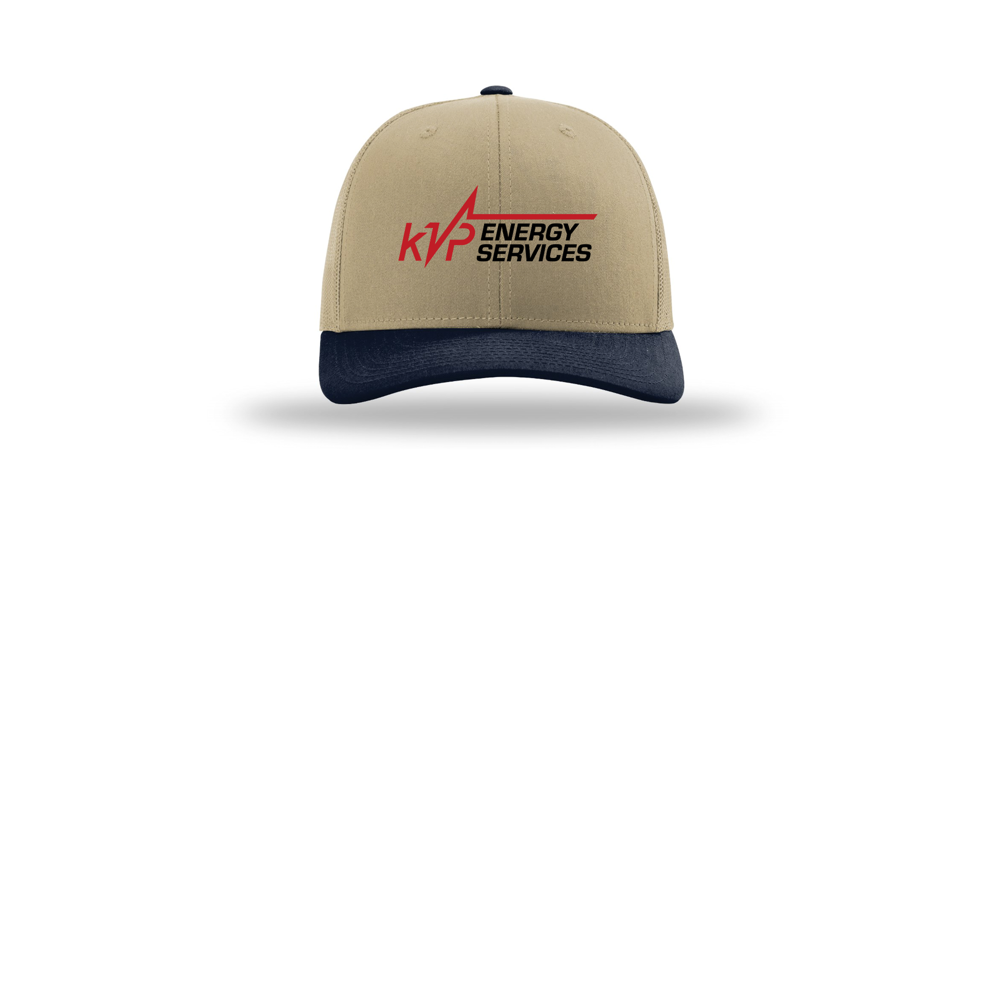 kvpenergy-richardson-trucker-cap-embroidery-capfront-R112-khakikhakinavy-flat-front