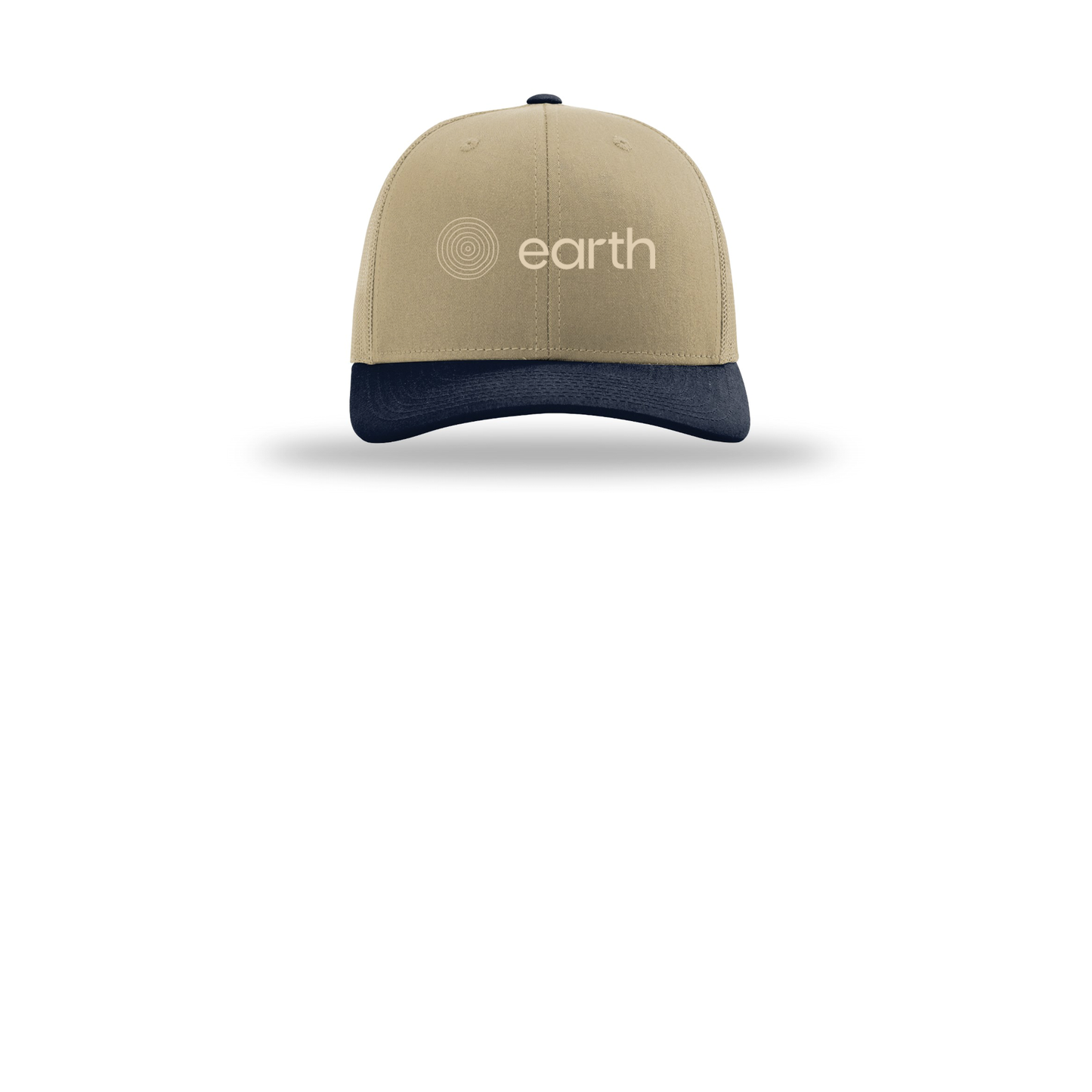 earthfuneral-richardson-trucker-cap-embroidery-capfront-R112-khakikhakinavy-flat-front