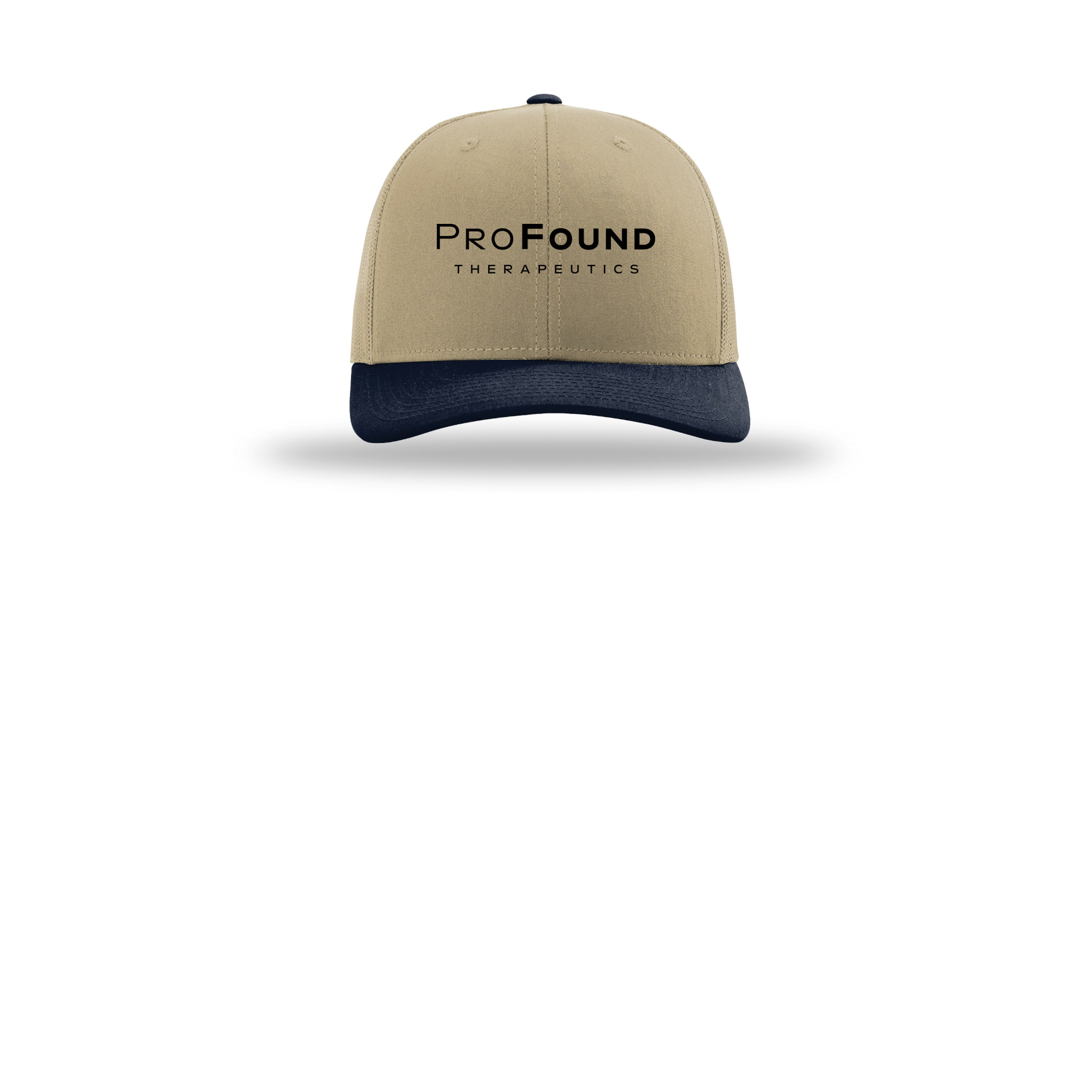 profoundtx-richardson-trucker-cap-embroidery-capfront-R112-khakikhakinavy-flat-front