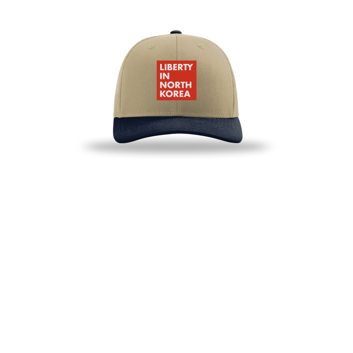 libertyinnorthkorea-richardson-trucker-cap-embroidery-capfront-R112-khakikhakinavy-flat-front