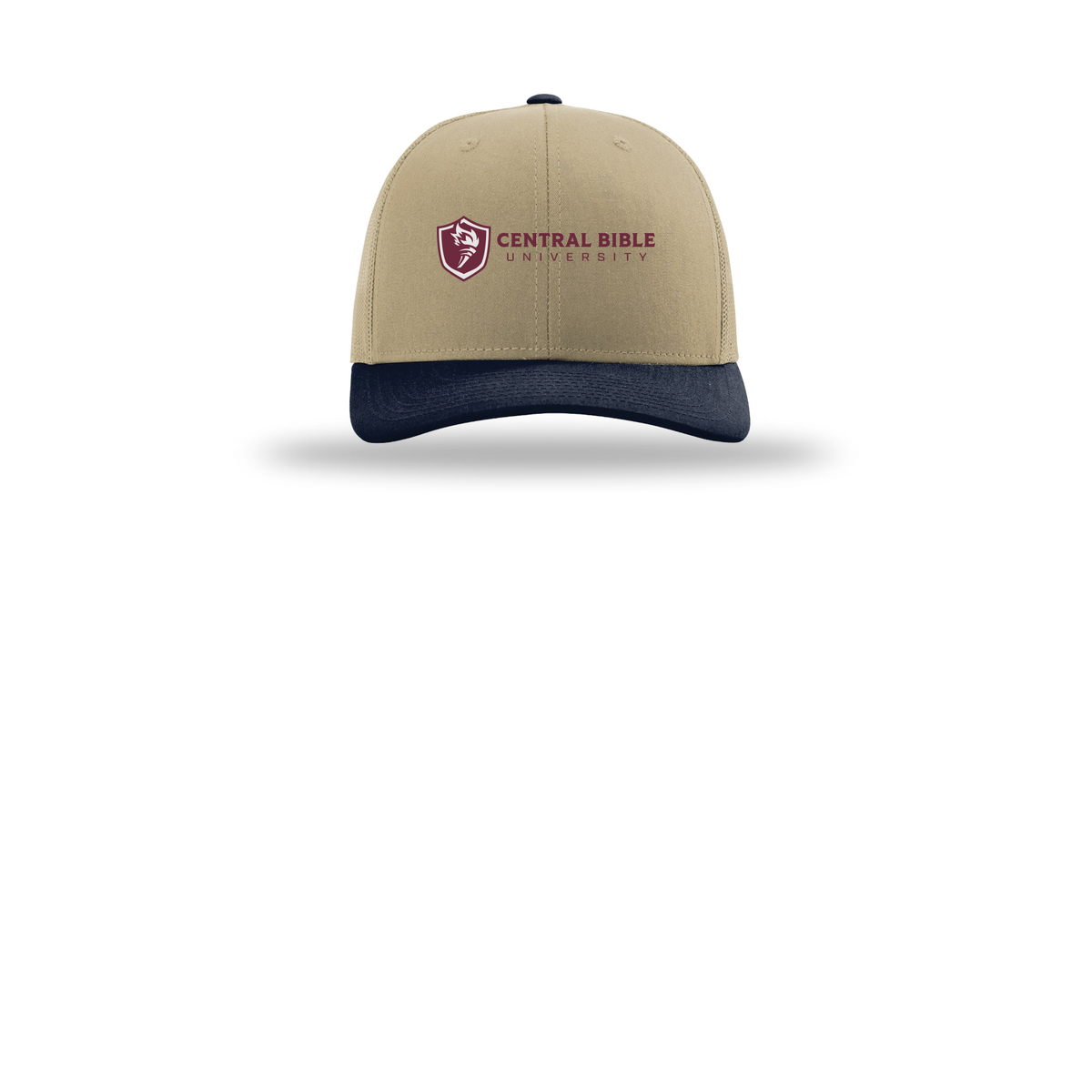 centralbible-richardson-trucker-cap-embroidery-capfront-R112-khakikhakinavy-flat-front
