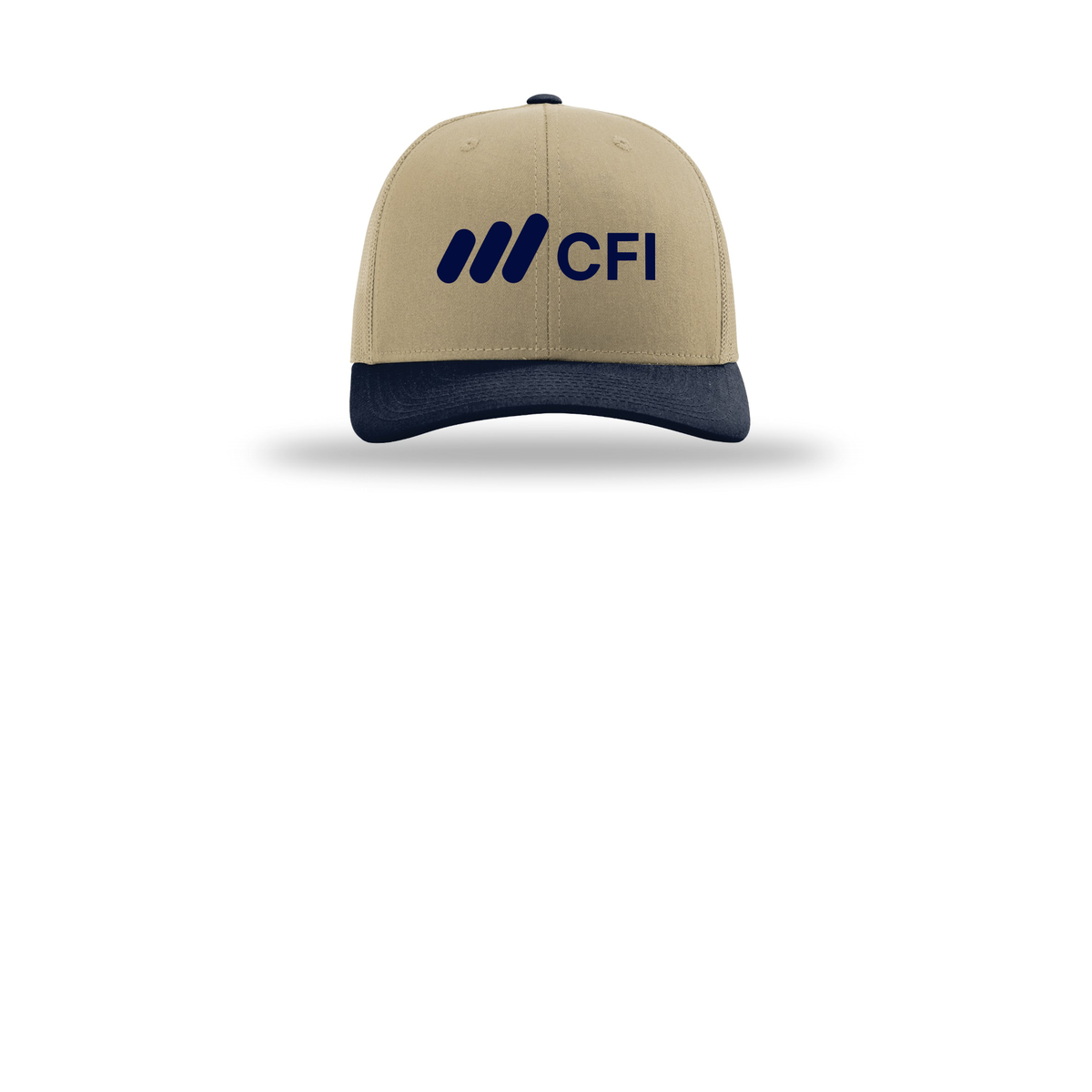 corporatefinanceinstitute-richardson-trucker-cap-embroidery-capfront-R112-khakikhakinavy-flat-front