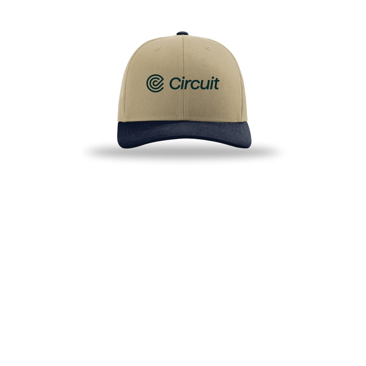 ridecircuit-richardson-trucker-cap-embroidery-capfront-R112-khakikhakinavy-flat-front