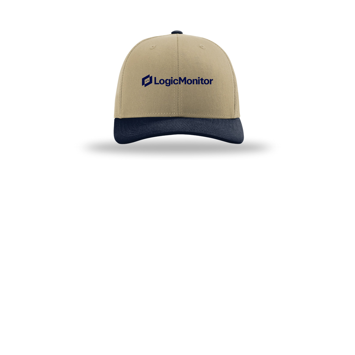 logicmonitor-richardson-trucker-cap-embroidery-capfront-R112-khakikhakinavy-flat-front