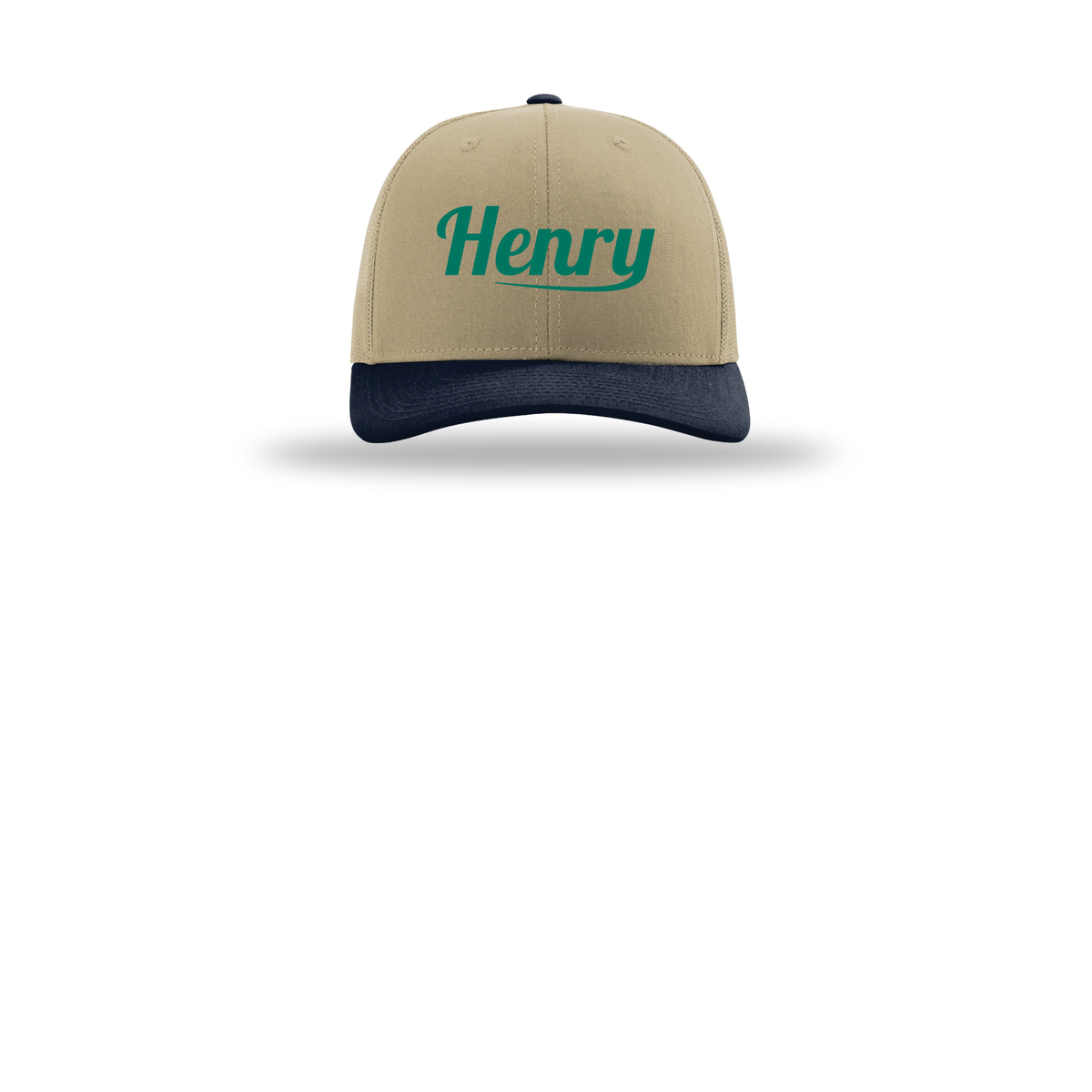 henrymeds-richardson-trucker-cap-embroidery-capfront-R112-khakikhakinavy-flat-front