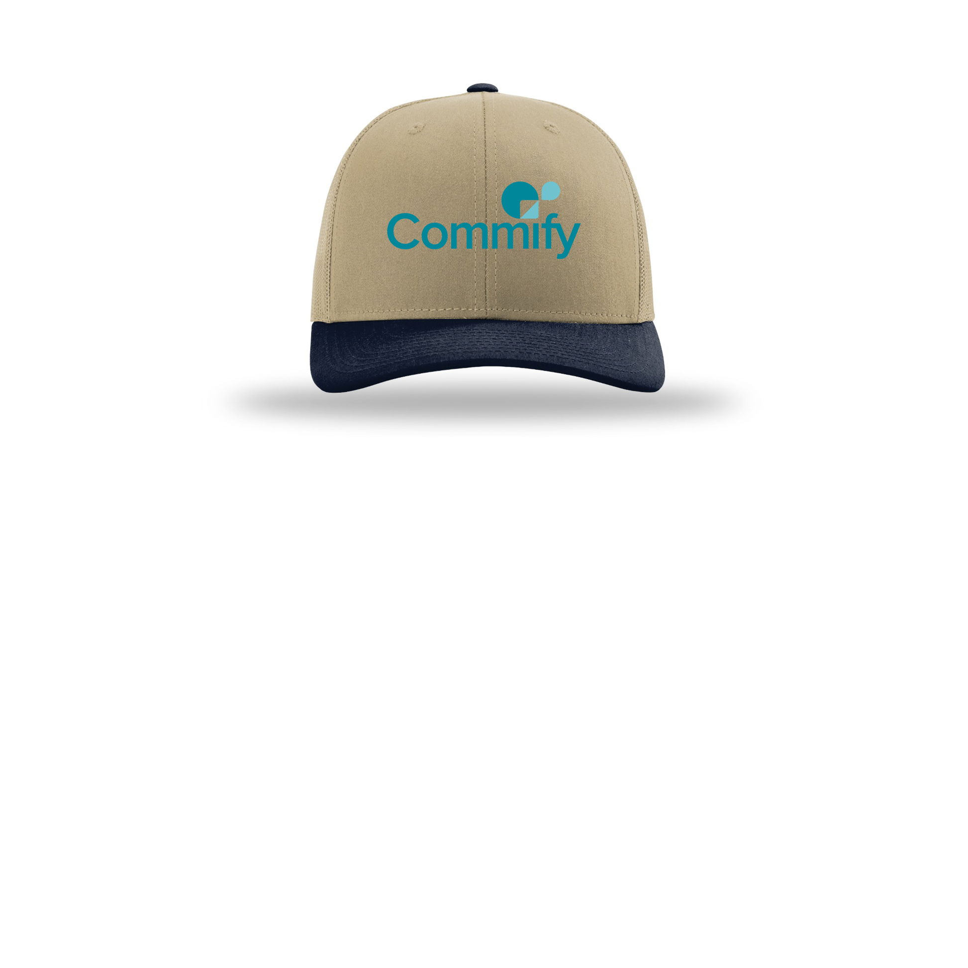 commify-richardson-trucker-cap-embroidery-capfront-R112-khakikhakinavy-flat-front