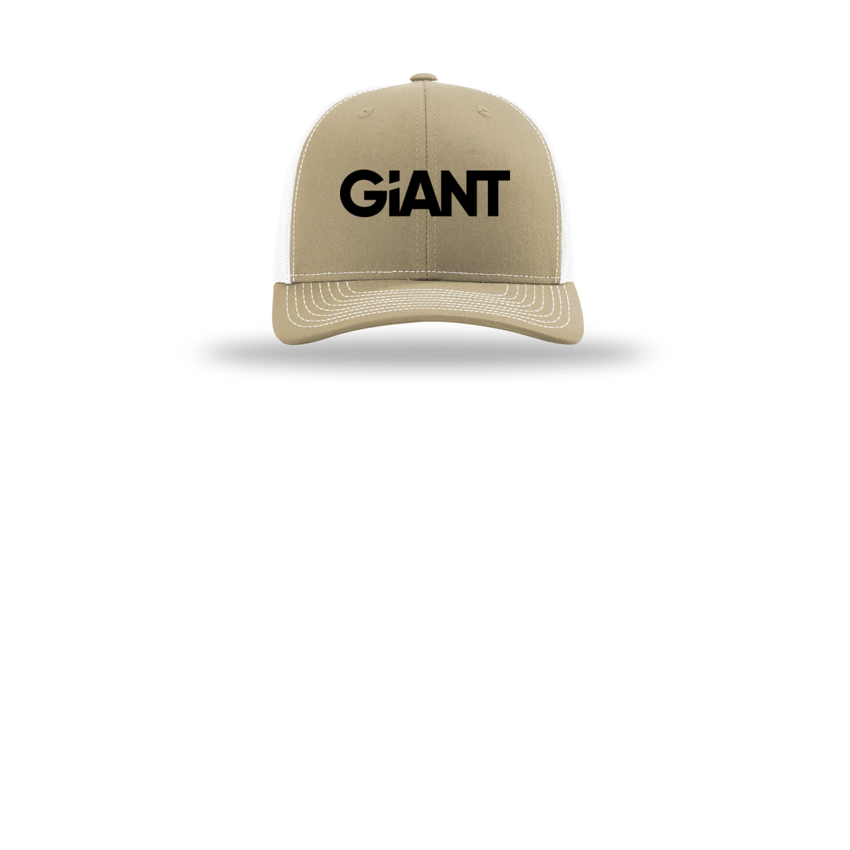 giantworldwide-richardson-trucker-cap-embroidery-capfront-R112-khakiwhite-flat-front
