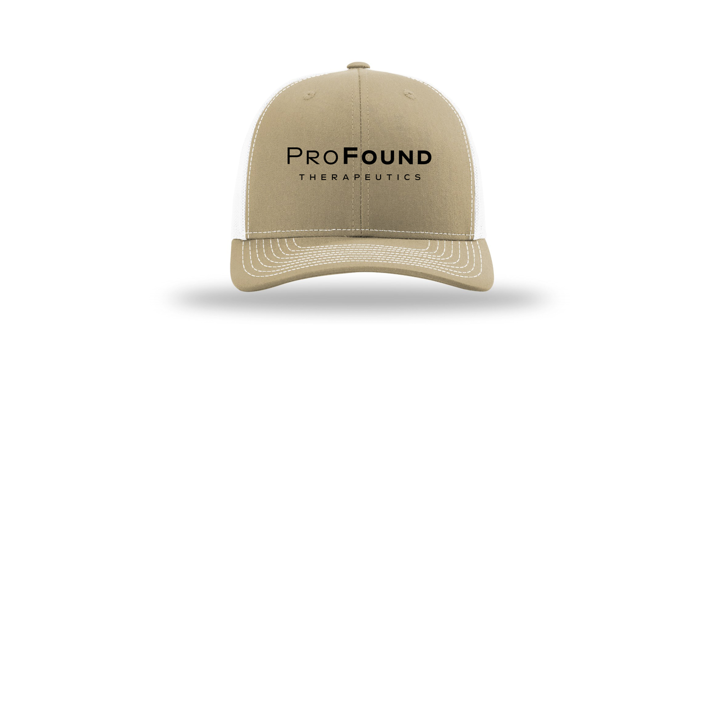 profoundtx-richardson-trucker-cap-embroidery-capfront-R112-khakiwhite-flat-front