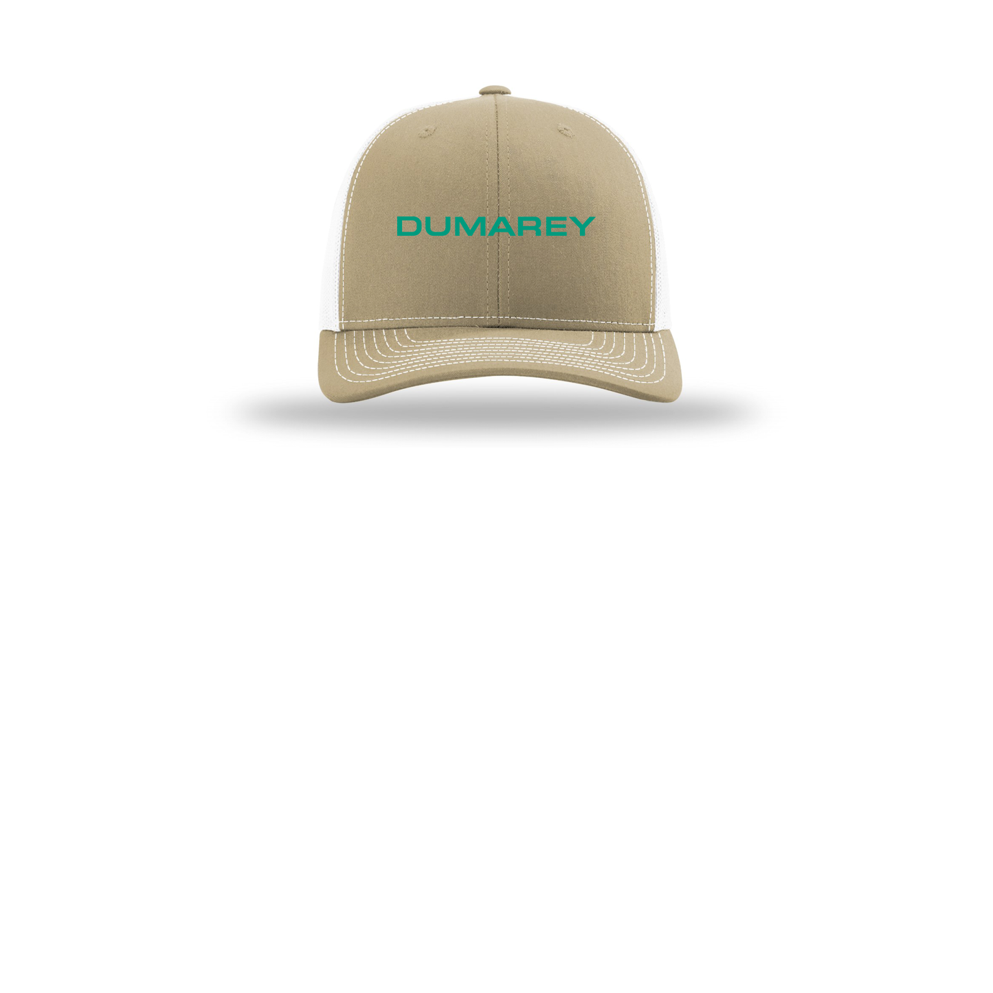 dumarey-richardson-trucker-cap-embroidery-capfront-R112-khakiwhite-flat-front