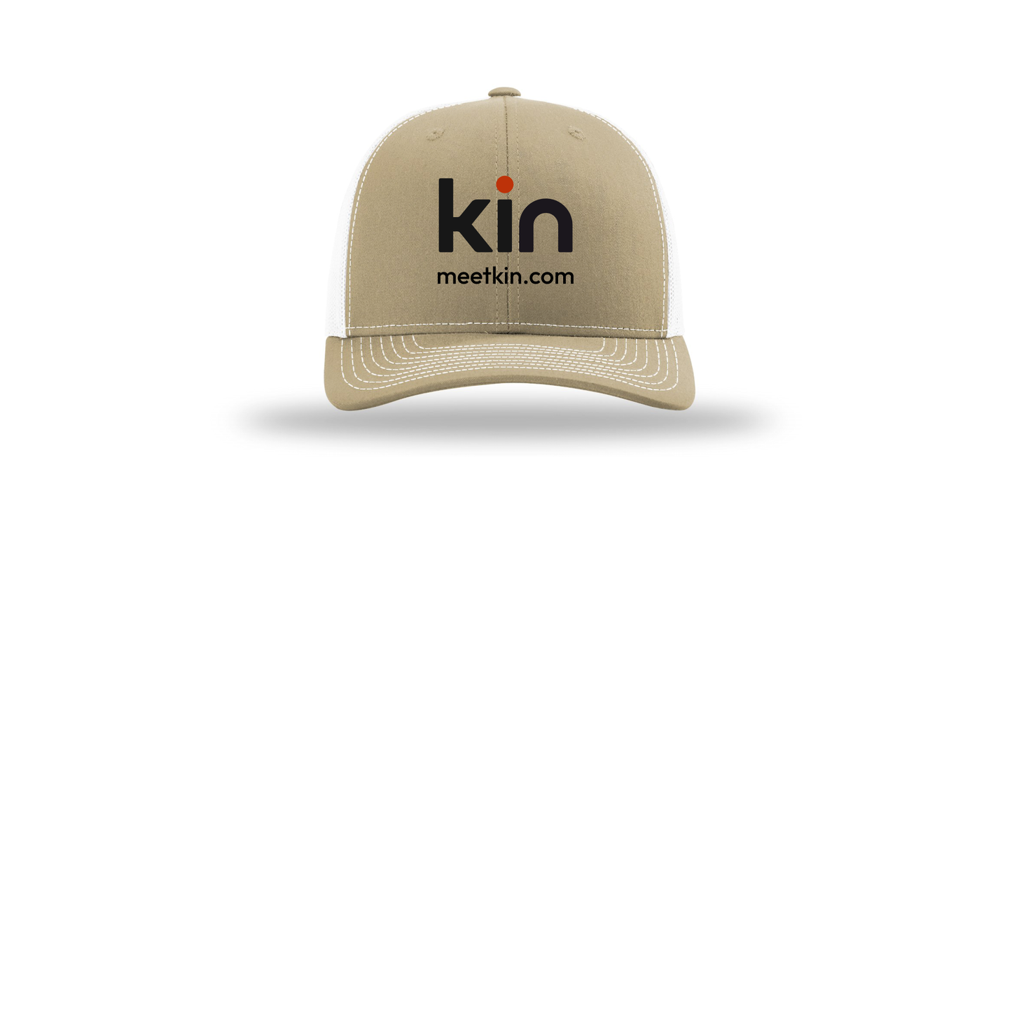 kin-richardson-trucker-cap-embroidery-capfront-R112-khakiwhite-flat-front