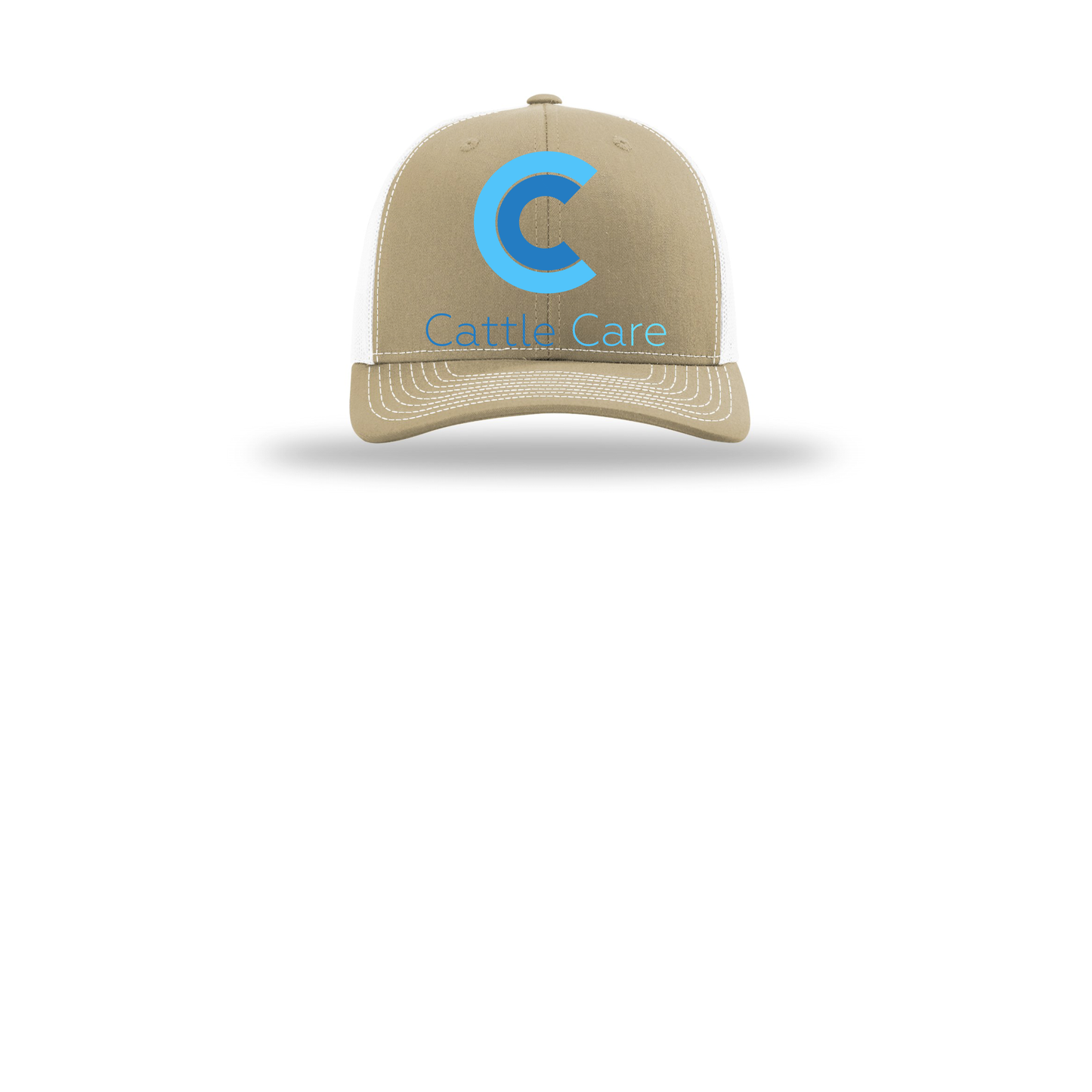 cattle-care-richardson-trucker-cap-embroidery-capfront-R112-khakiwhite-flat-front