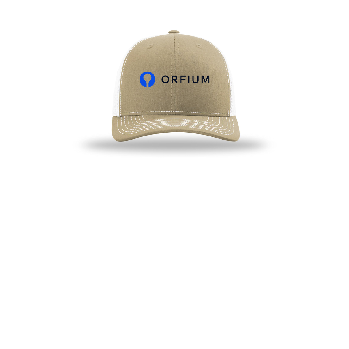 orfium-richardson-trucker-cap-embroidery-capfront-R112-khakiwhite-flat-front