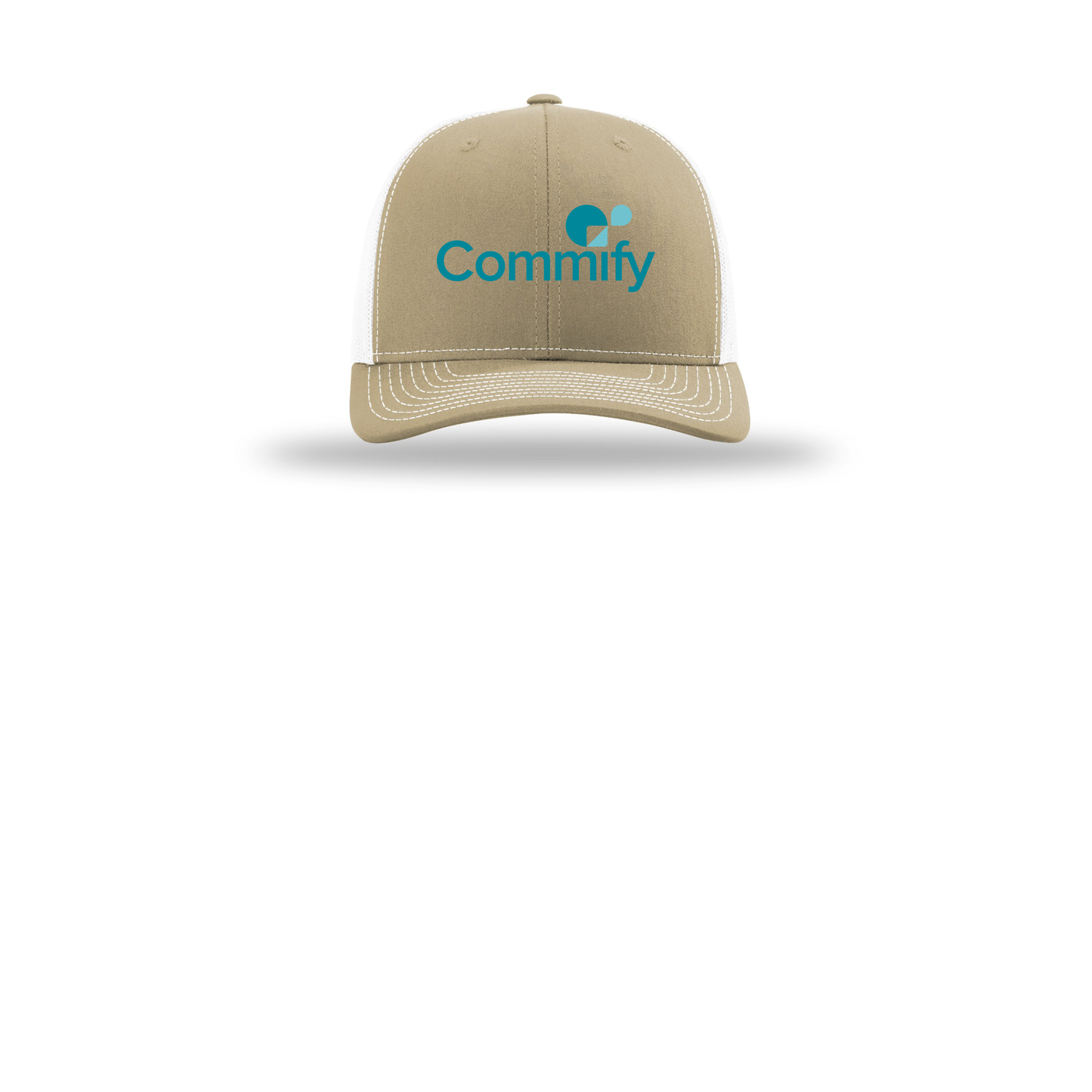 commify-richardson-trucker-cap-embroidery-capfront-R112-khakiwhite-flat-front