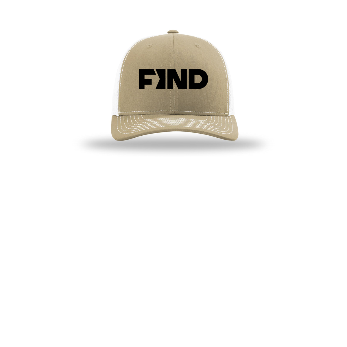 findrealestate-richardson-trucker-cap-embroidery-capfront-R112-khakiwhite-flat-front