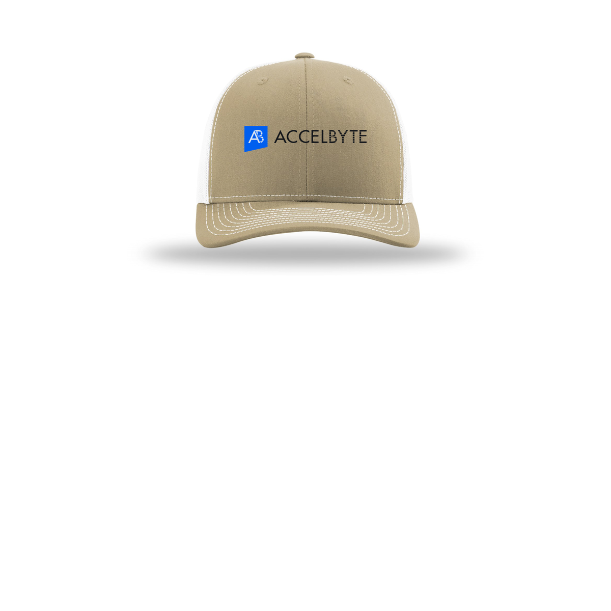 accelbyte-richardson-trucker-cap-embroidery-capfront-R112-khakiwhite-flat-front