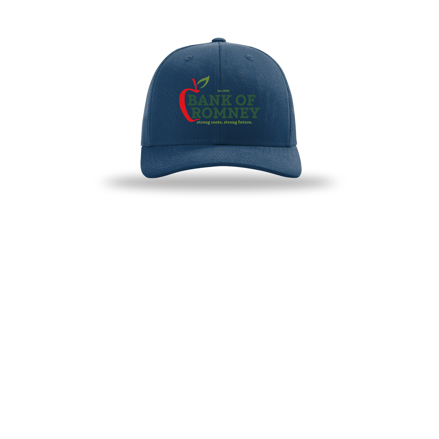 bankofromney-richardson-trucker-cap-embroidery-capfront-R112-lightblue-flat-front