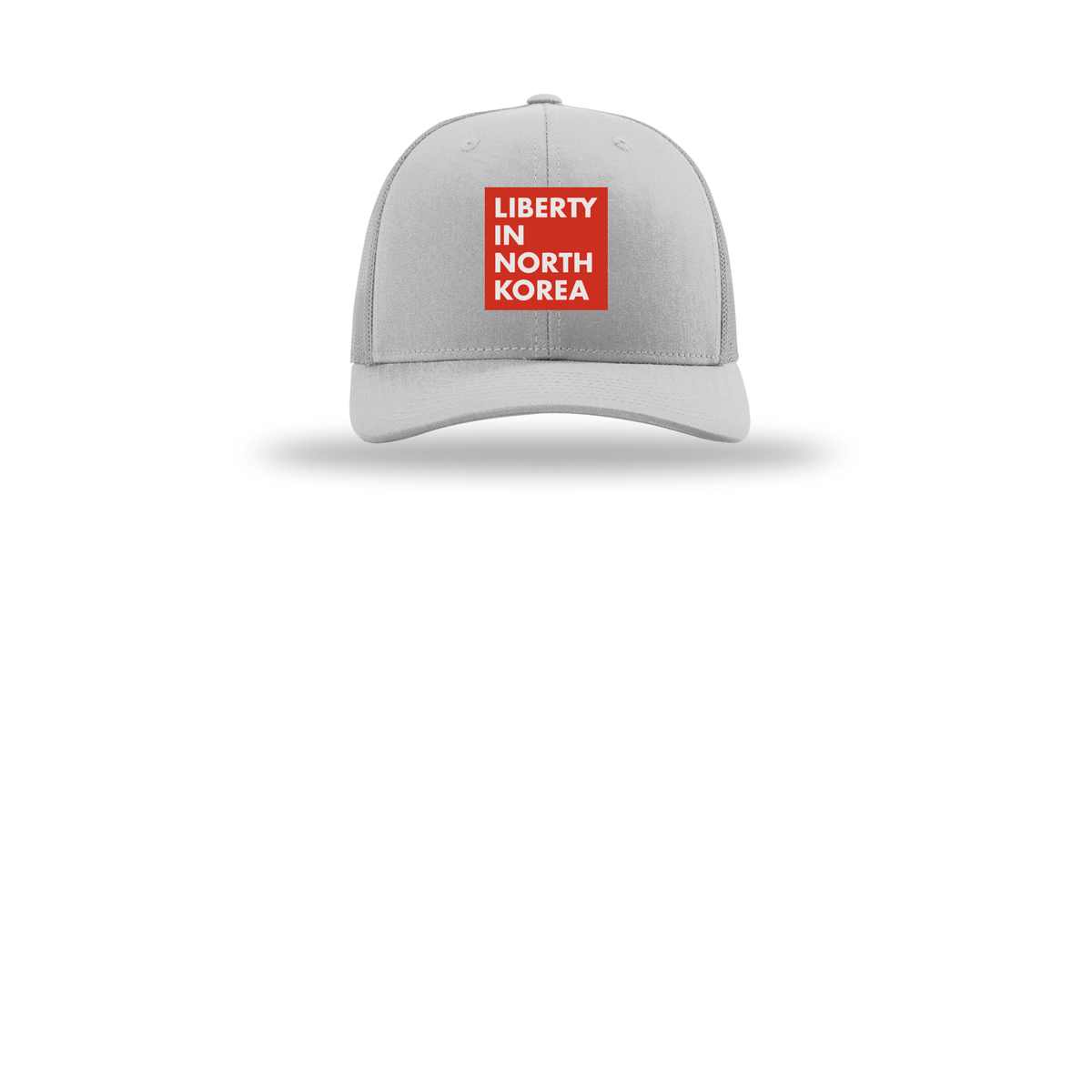 libertyinnorthkorea-richardson-trucker-cap-embroidery-capfront-R112-lightgrey-flat-front