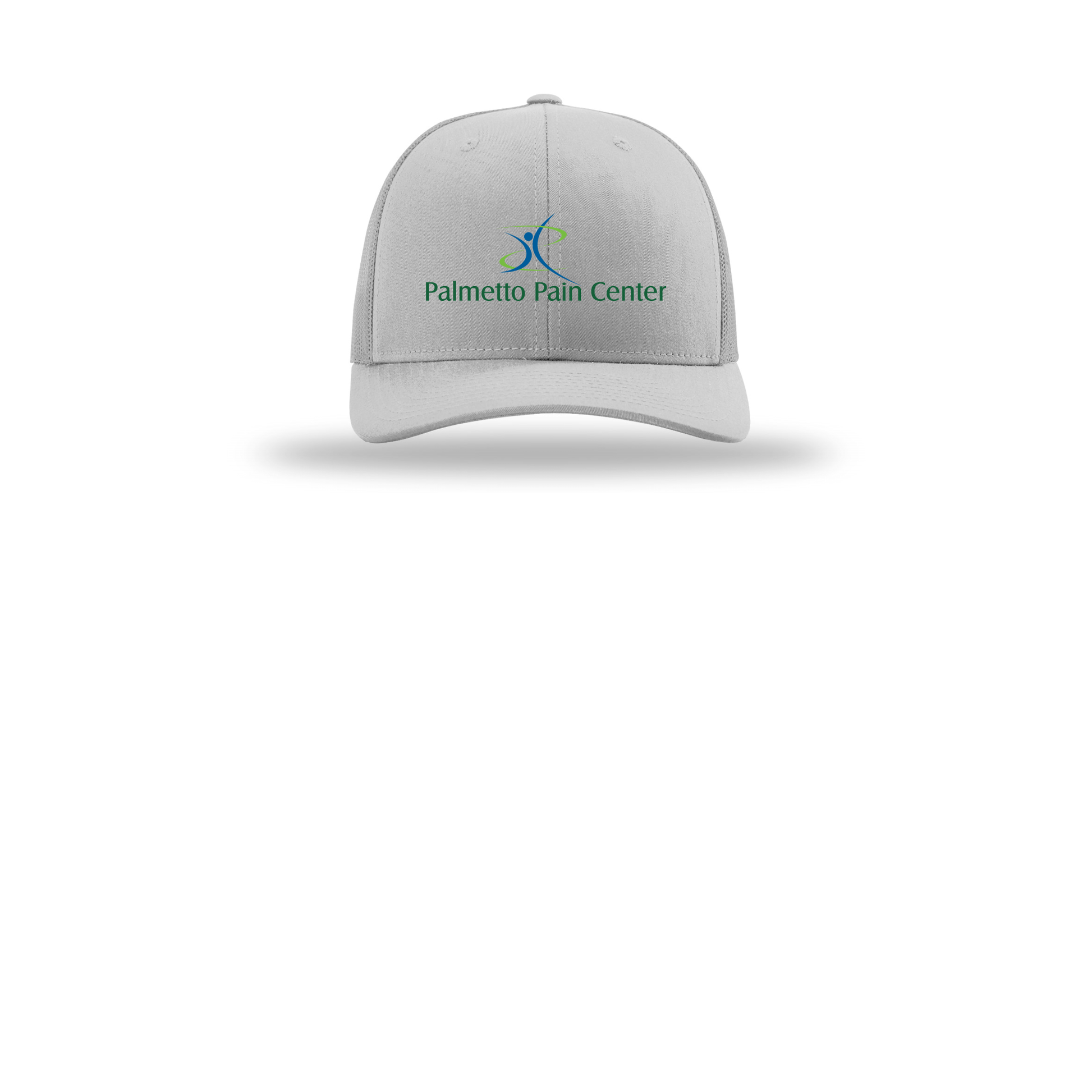 palmetto-pain-center-richardson-trucker-cap-embroidery-capfront-R112-lightgrey-flat-front