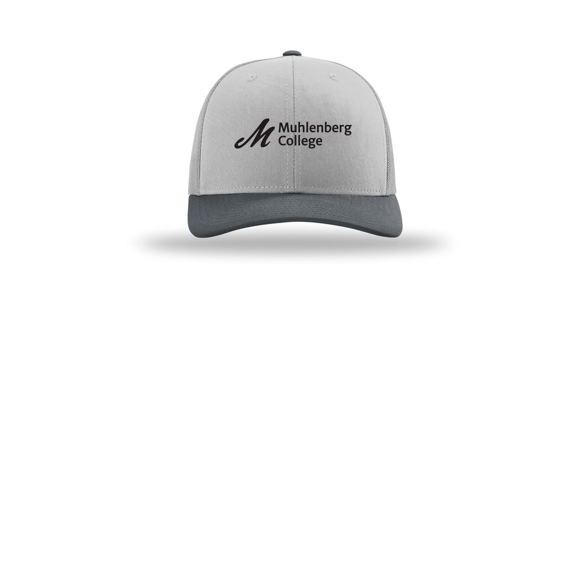 muhlenberg-richardson-trucker-cap-embroidery-capfront-R112-lightgreylightgreygunmetal-flat-front