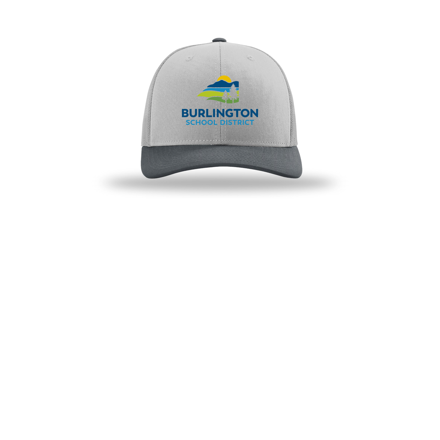 bsdvt-richardson-trucker-cap-embroidery-capfront-R112-lightgreylightgreygunmetal-flat-front
