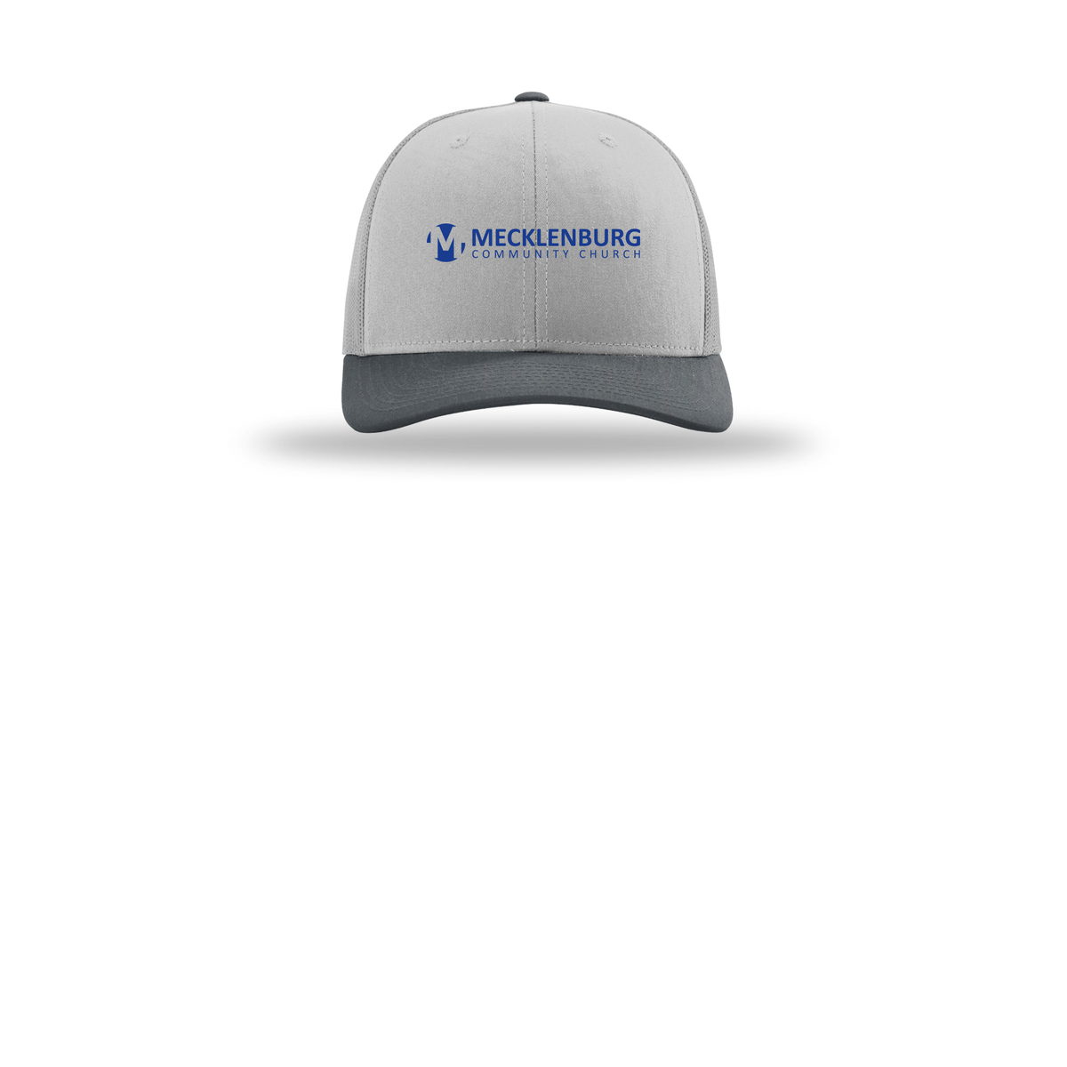 mecklenburg-richardson-trucker-cap-embroidery-capfront-R112-lightgreylightgreygunmetal-flat-front