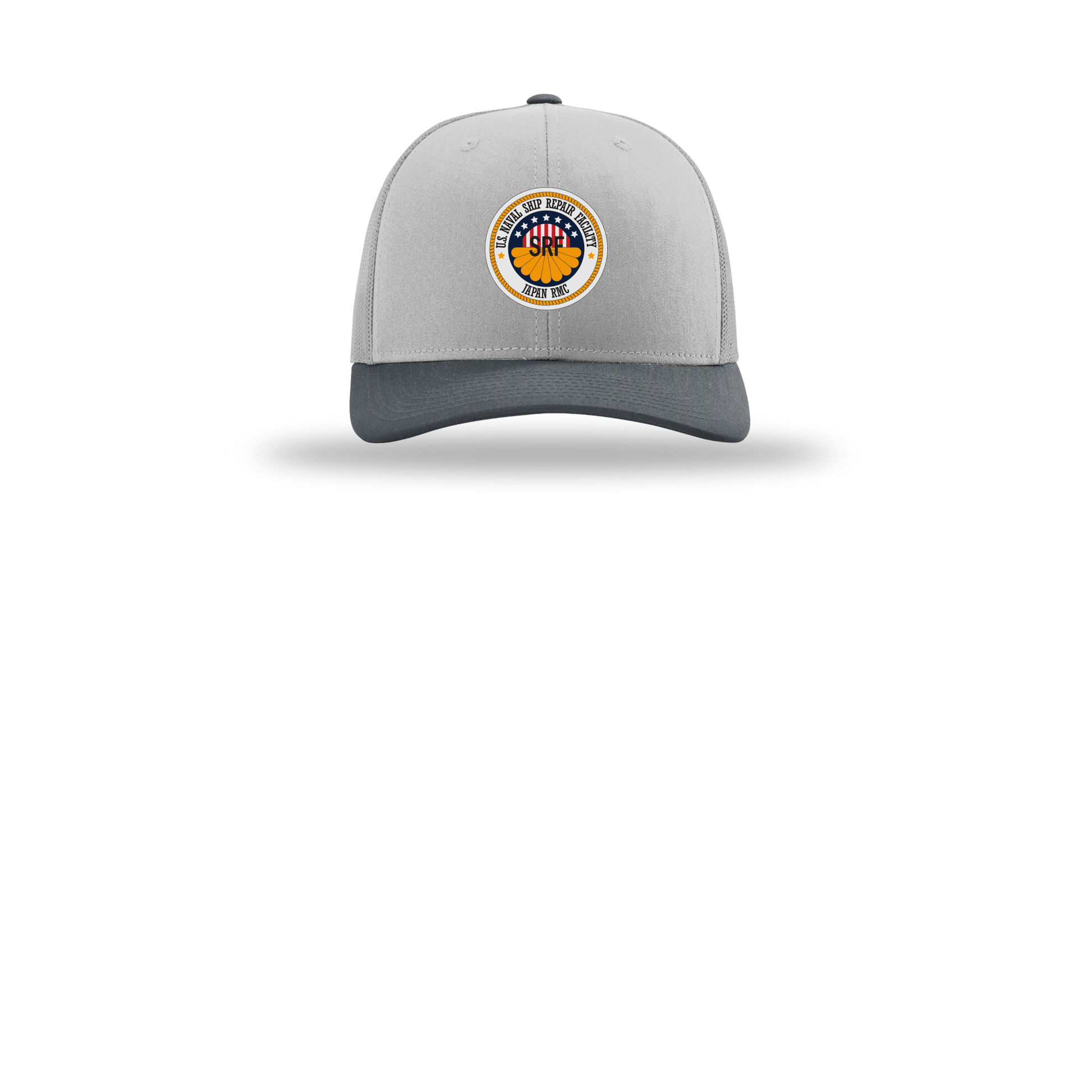 srf-jrmc-richardson-trucker-cap-embroidery-capfront-R112-lightgreylightgreygunmetal-flat-front