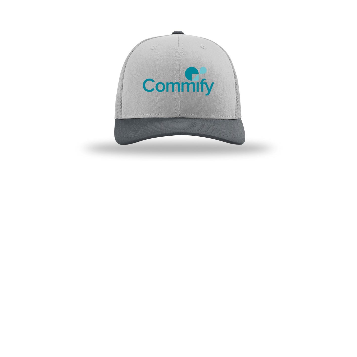 commify-richardson-trucker-cap-embroidery-capfront-R112-lightgreylightgreygunmetal-flat-front