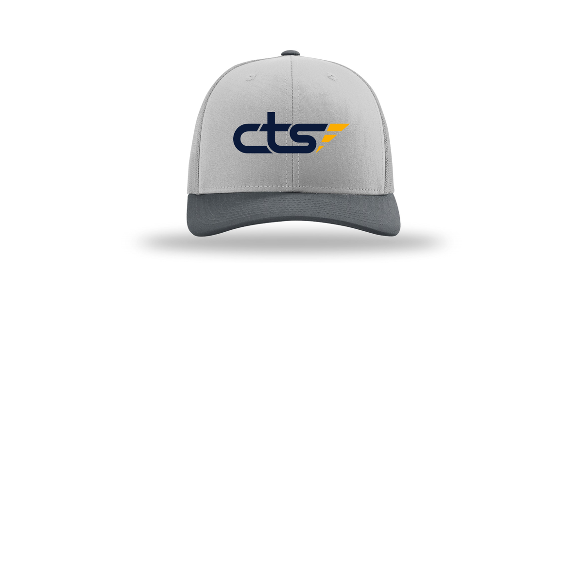 cts1-richardson-trucker-cap-embroidery-capfront-R112-lightgreylightgreygunmetal-flat-front