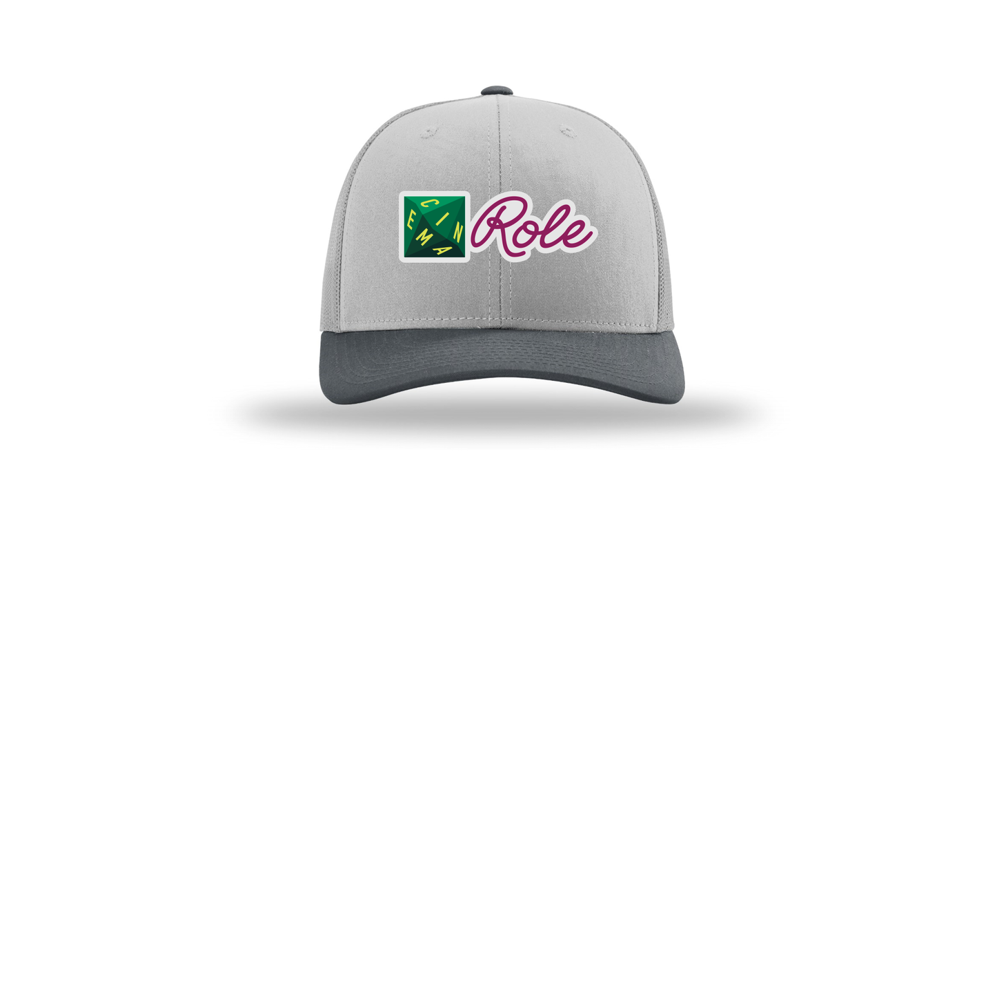 cinemarole-richardson-trucker-cap-embroidery-capfront-R112-lightgreylightgreygunmetal-flat-front