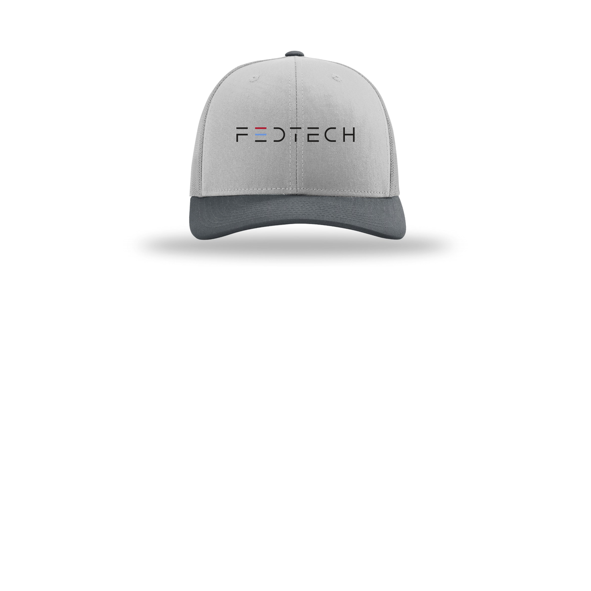 fedtech-richardson-trucker-cap-embroidery-capfront-R112-lightgreylightgreygunmetal-flat-front