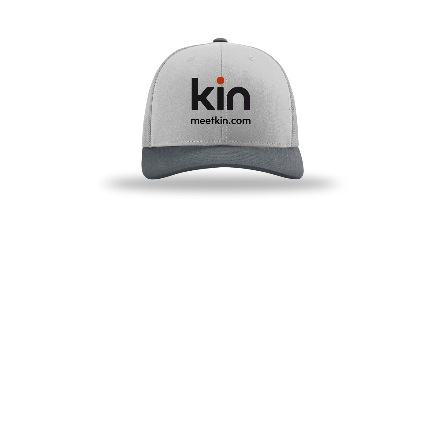 kin-richardson-trucker-cap-embroidery-capfront-R112-lightgreylightgreygunmetal-flat-front