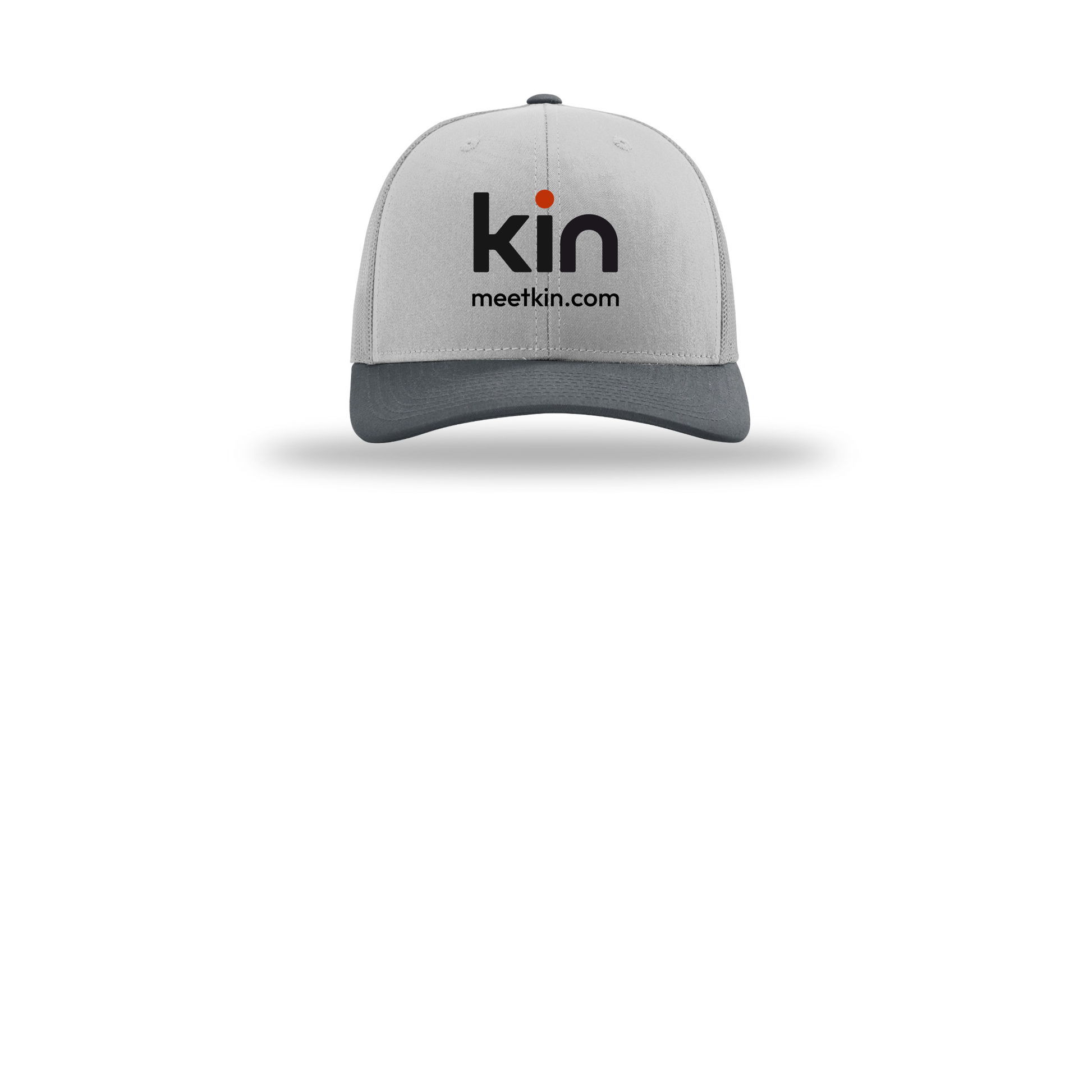 kin-richardson-trucker-cap-embroidery-capfront-R112-lightgreylightgreygunmetal-flat-front