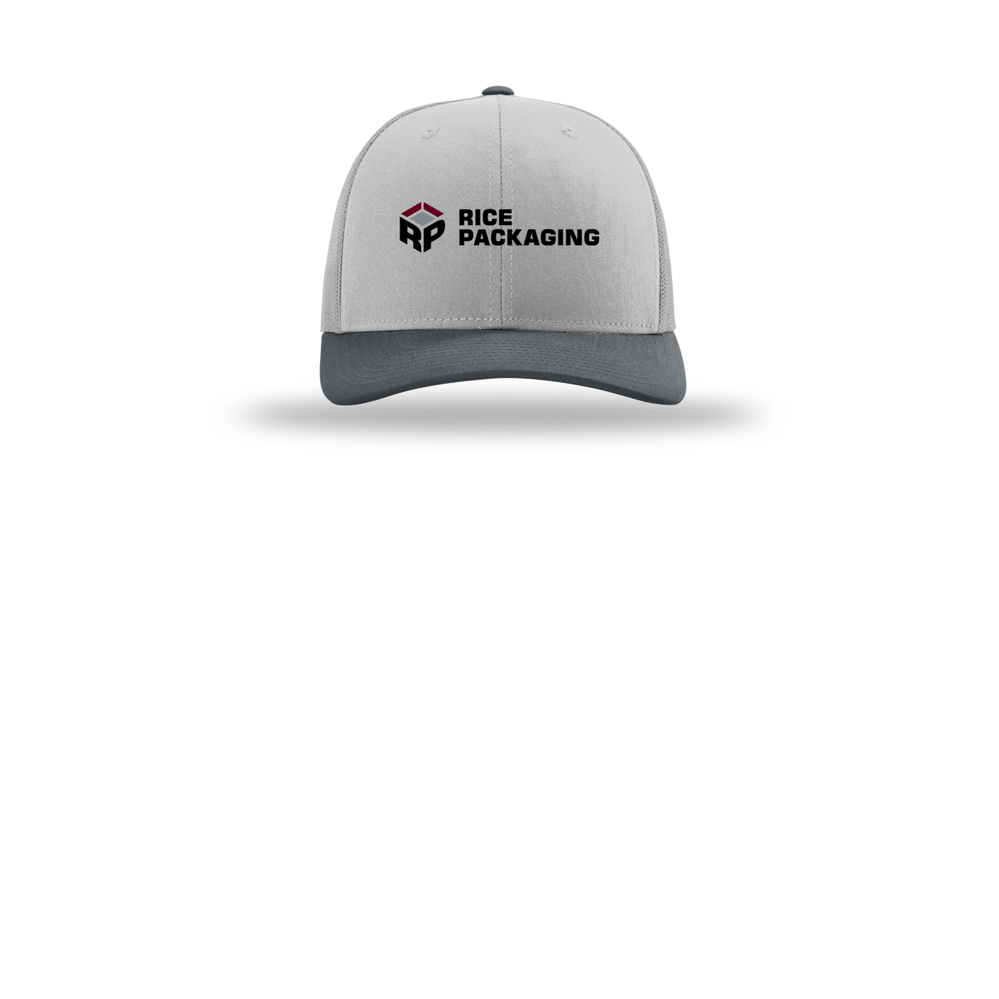 ricepackaging-richardson-trucker-cap-embroidery-capfront-R112-lightgreylightgreygunmetal-flat-front