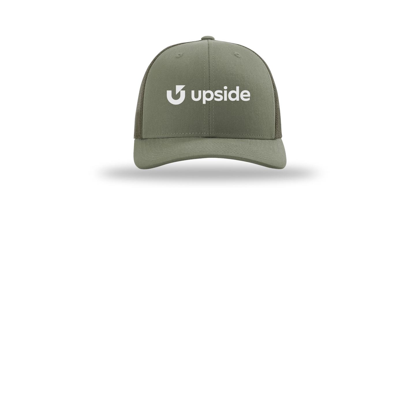upside-richardson-trucker-cap-embroidery-capfront-R112-loden-flat-front